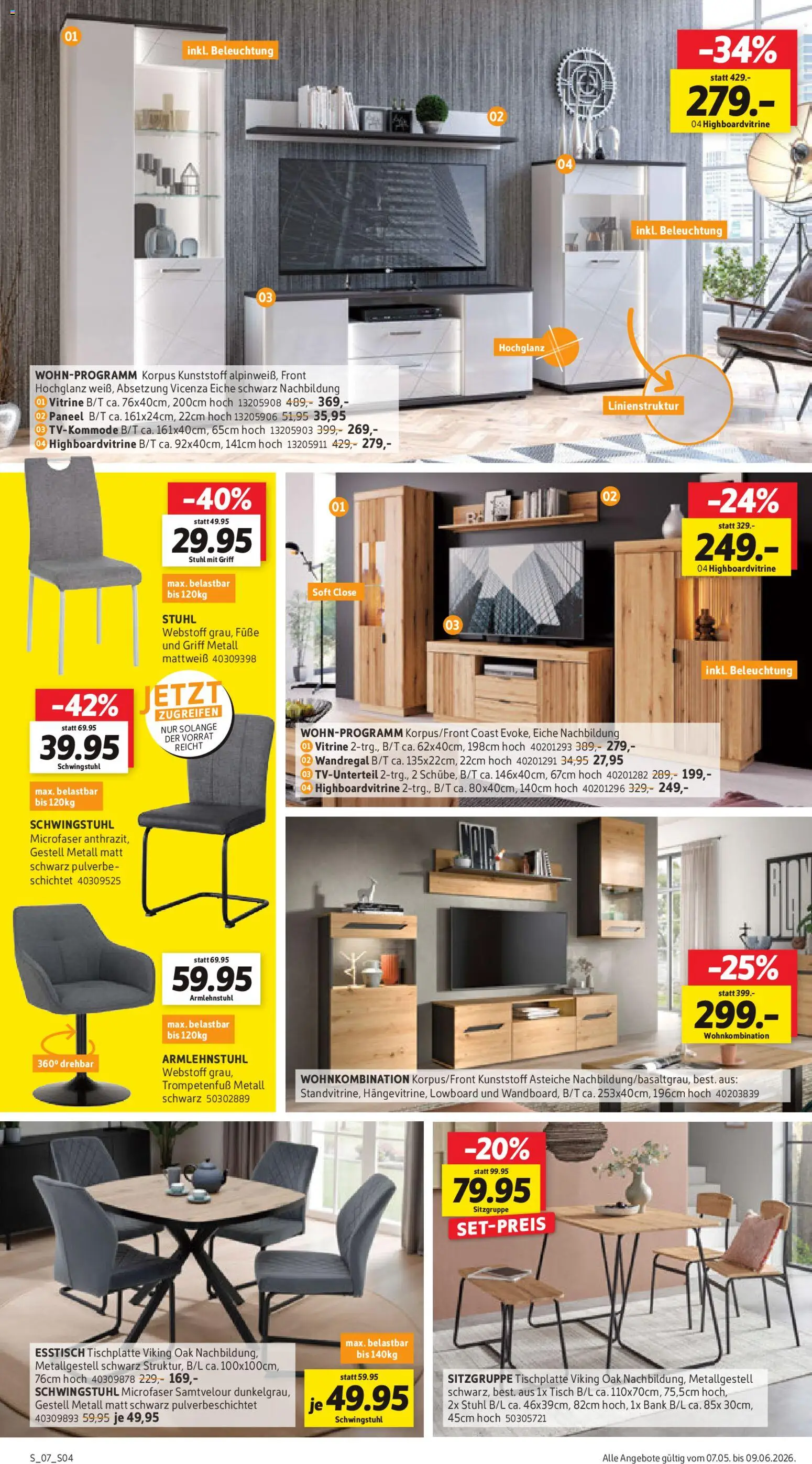 Sconto Prospekt 	 – gültig ab 07.05.2026 | Seite: 4 | Produkte: Esstisch, Vitrine, Tisch, Stuhl