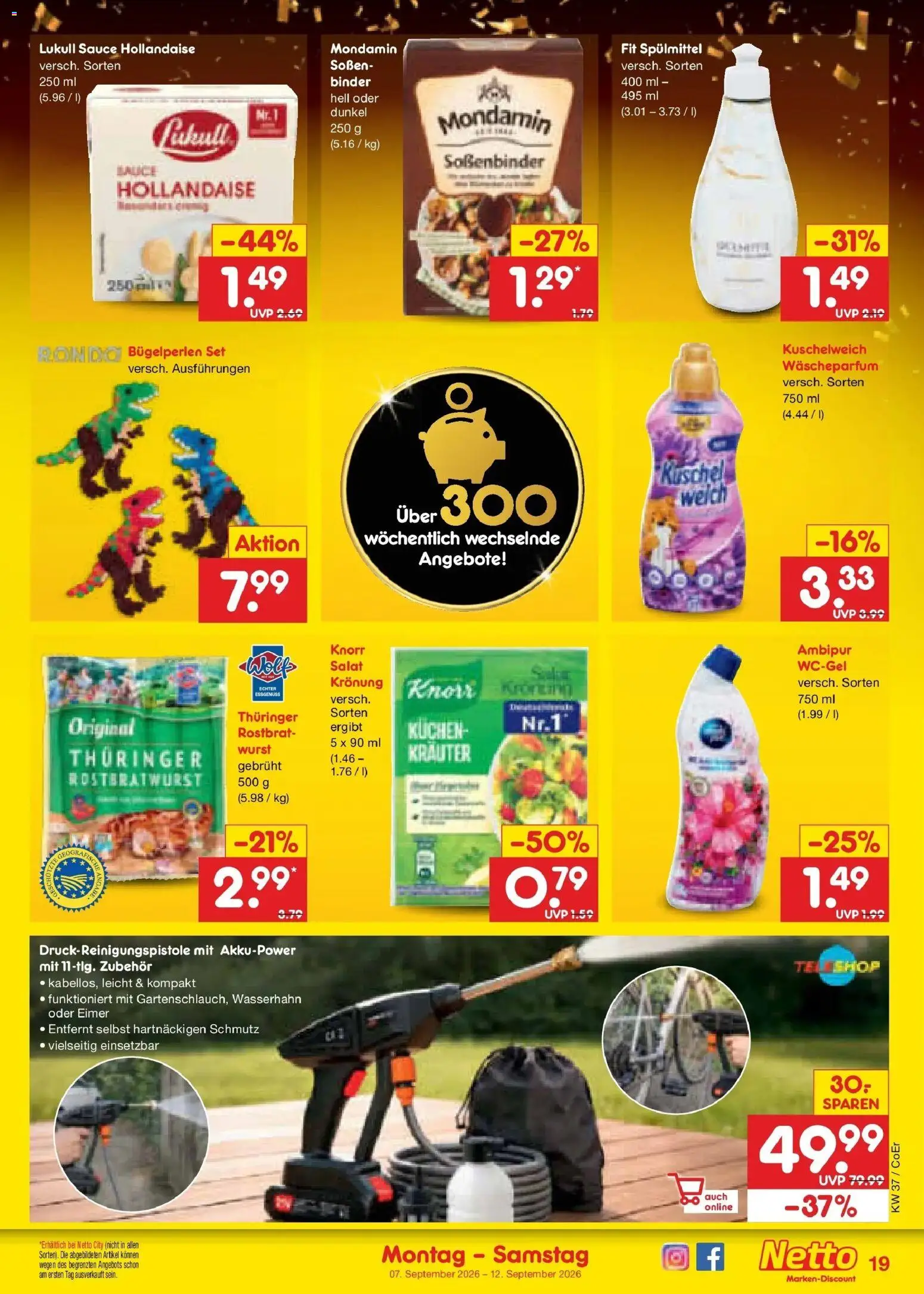 Netto Marken-Discount Prospekt Leipzig – gültig ab 07.09.2026 | Seite: 27 | Produkte: Knorr, Wurst, Kuchen, Salat