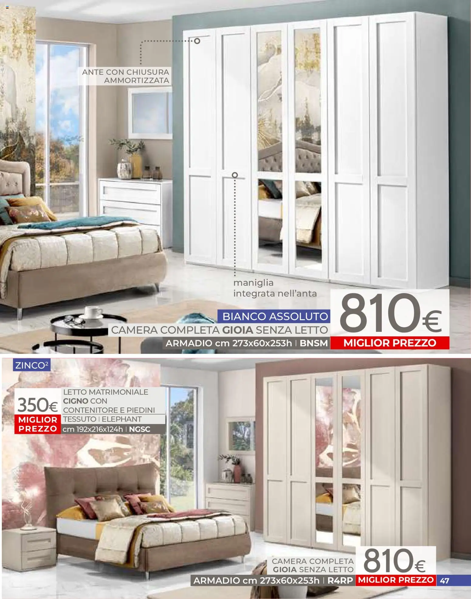 Volantino Mondo Convenienza del 01/07/2026 | Pagina: 47 | Prodotti: Letto matrimoniale, Contenitore, Letto, Armadio