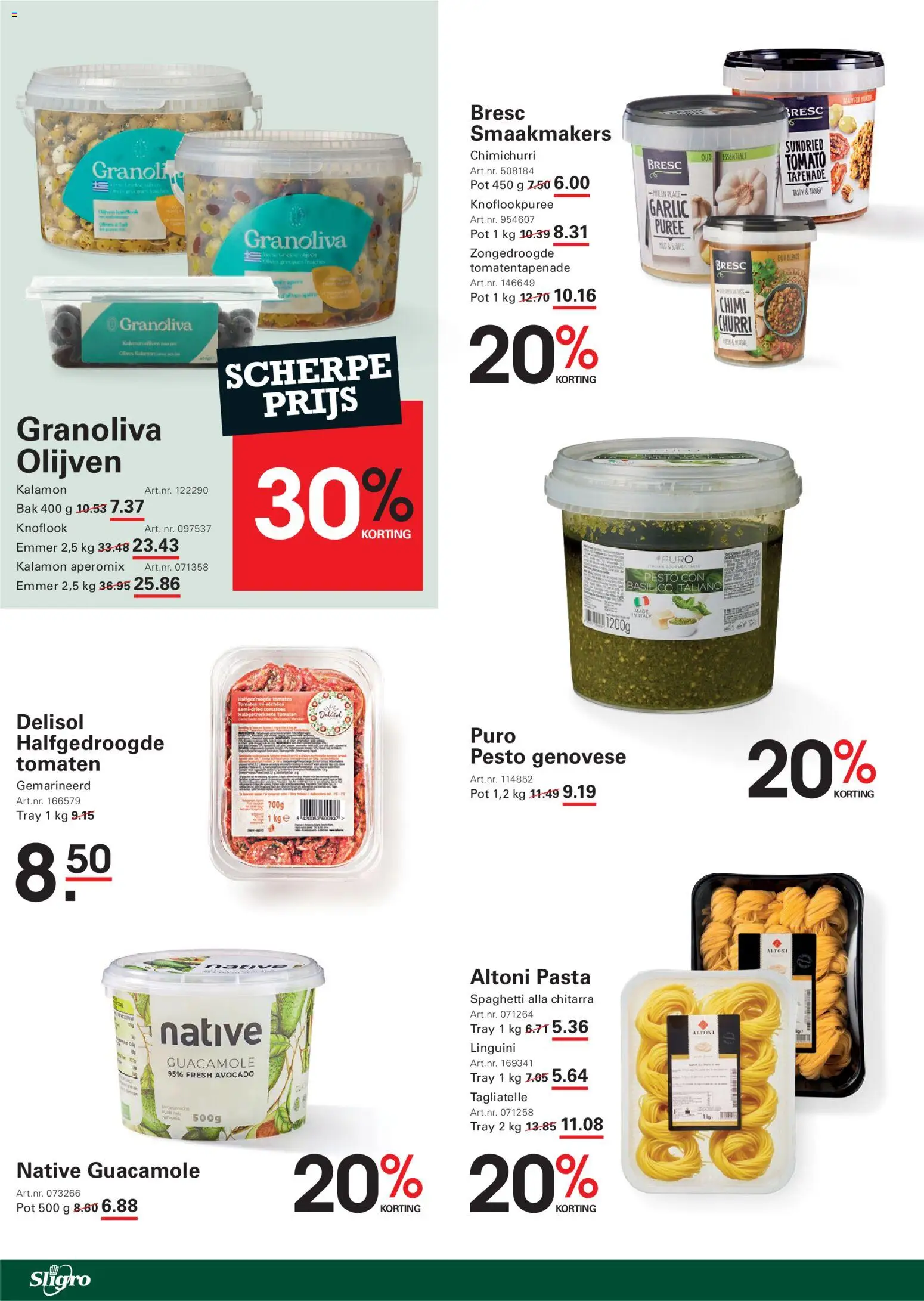 {H1} | Pagina: 10 | Producten: Pasta, Olijven, Knoflook, Pot