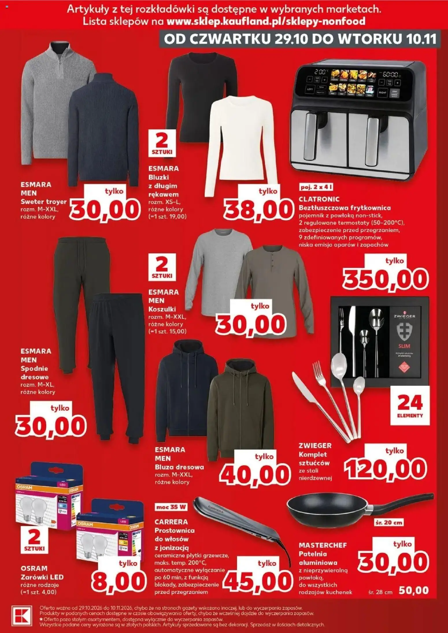 Kaufland gazetka - Złap Okazje od 29.10.2026 - od jutra PDF | Strona: 9 | Produkty: Sweter, Prostownica, Frytkownica, Gazety