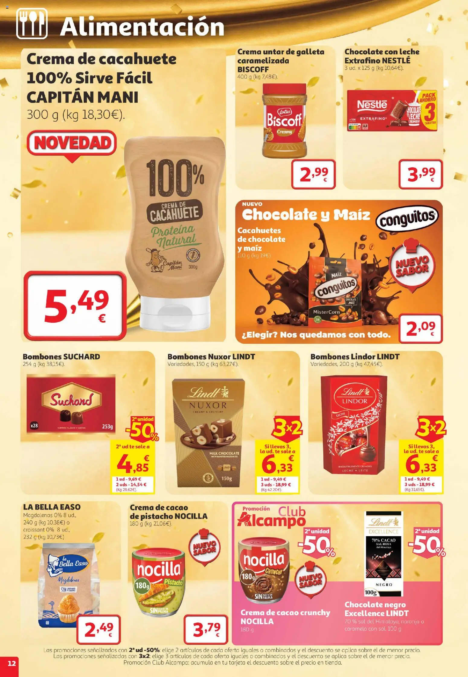 Alcampo folleto Telde │ válido desde el 22/10/2026 | Página: 12 | Productos: Leche, Chocolate con leche, Sal, Cacao