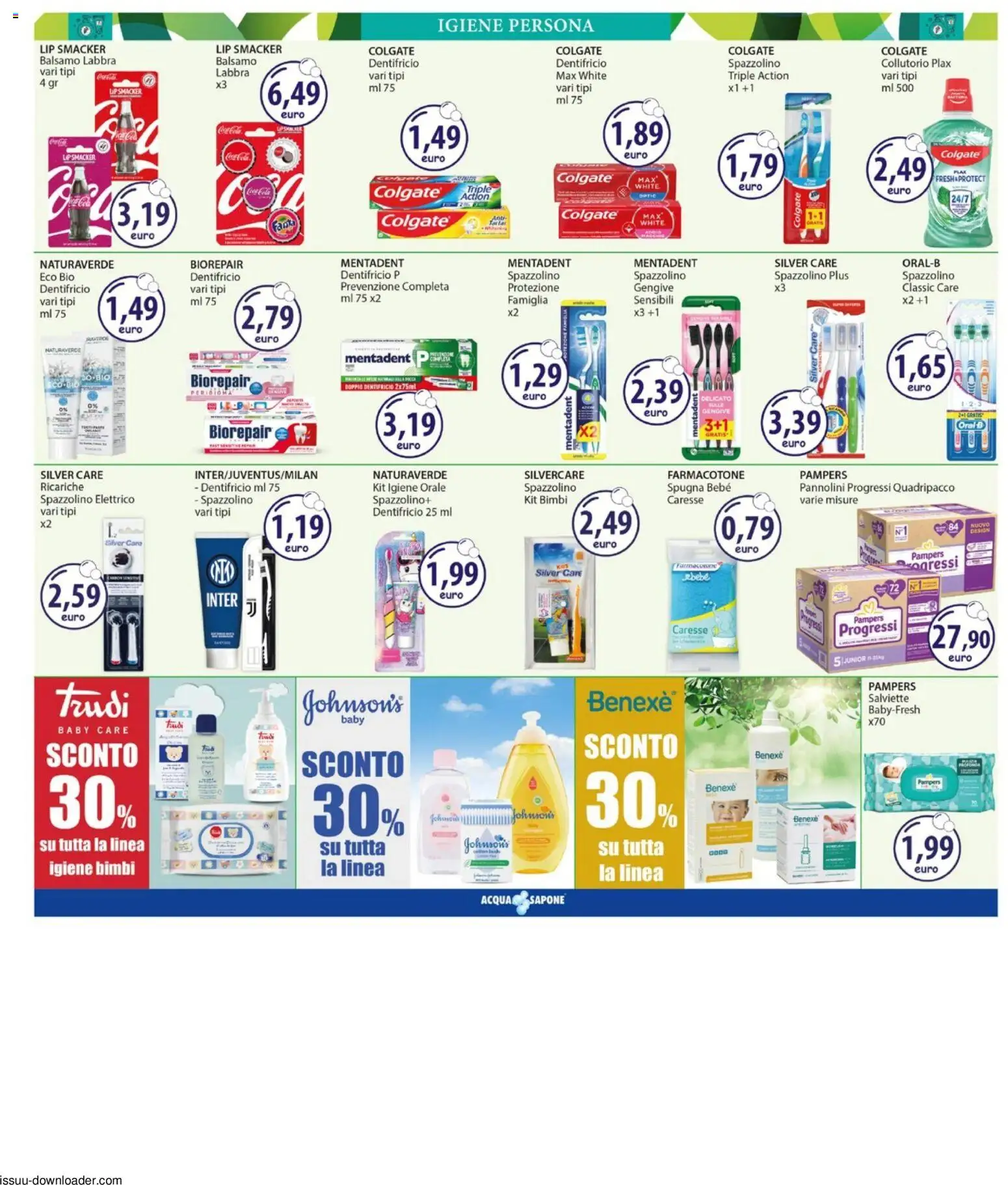 Volantino Acqua e Sapone del 15.06.2026 | Pagina: 8 | Prodotti: Spugna, Balsamo, Pampers, Spazzolino elettrico