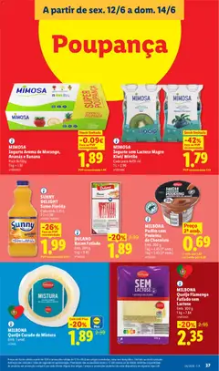 Pré-visualização MILBONA Queijo Curado de Mistura, Emb. 1 unid. válido de 08.06.2026 | Página: 37 | Produtos: Banana, Iogurte, Mirtilos, Proteina