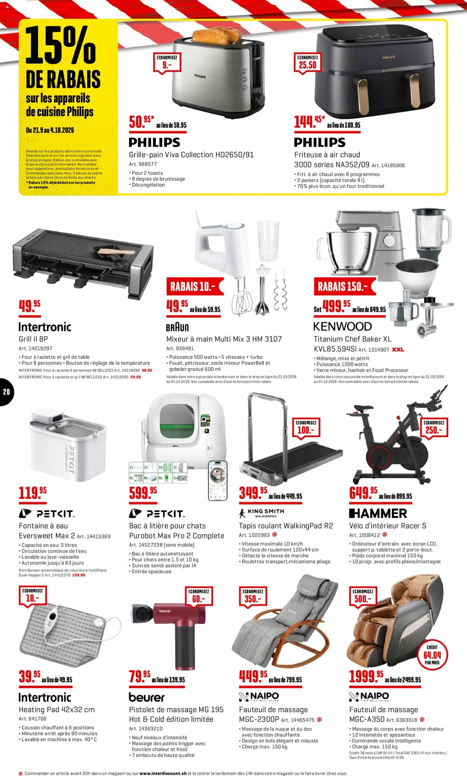 Interdiscount aktionen FR – gültig ab 21.09.2026 | Seite: 20 | Produkte: Friteuse, Raclette, Grill, Philips