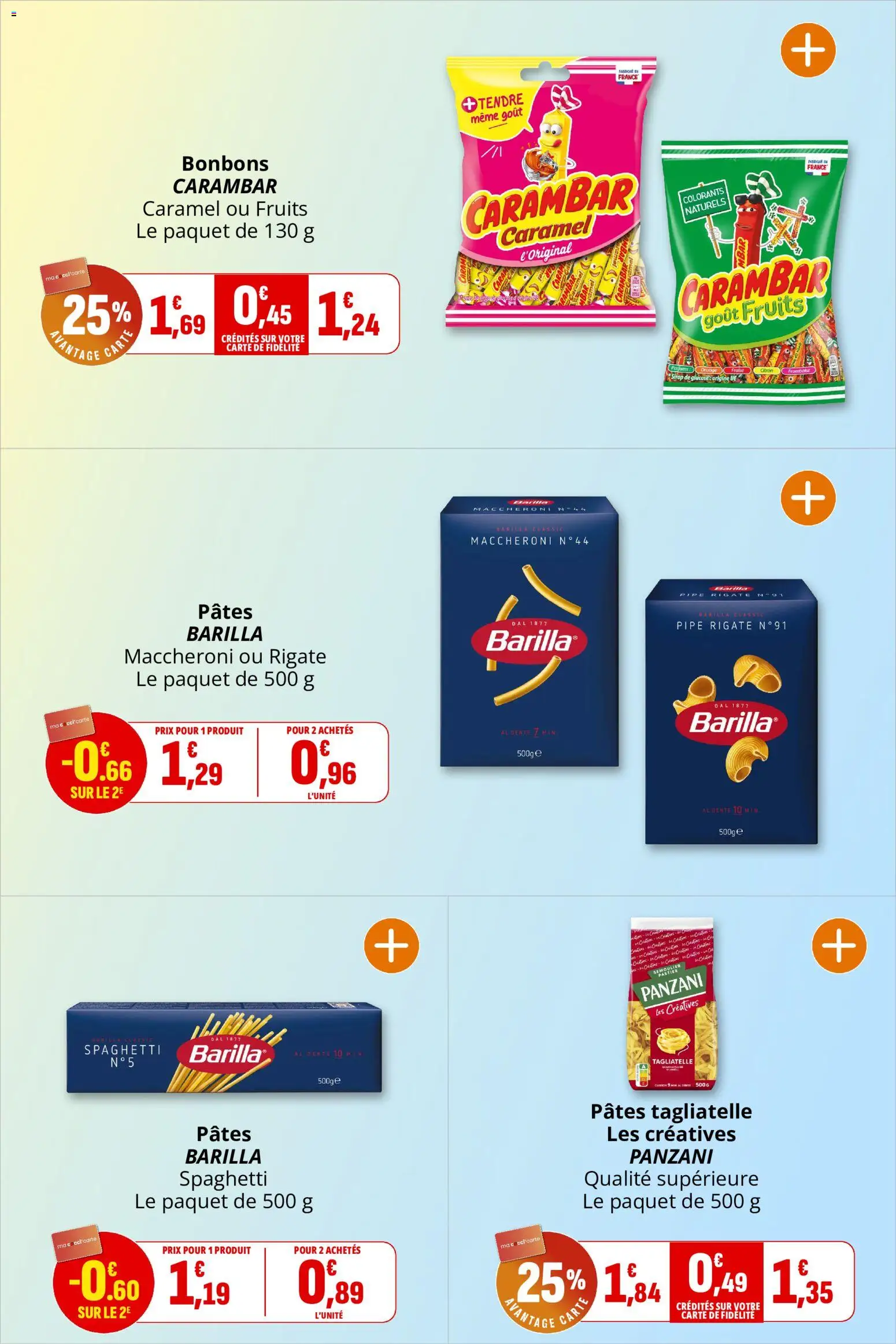 {H1} | Page: 17 | Produits: Spaghetti, Sirop de glucose, Bonbons, Pâtes