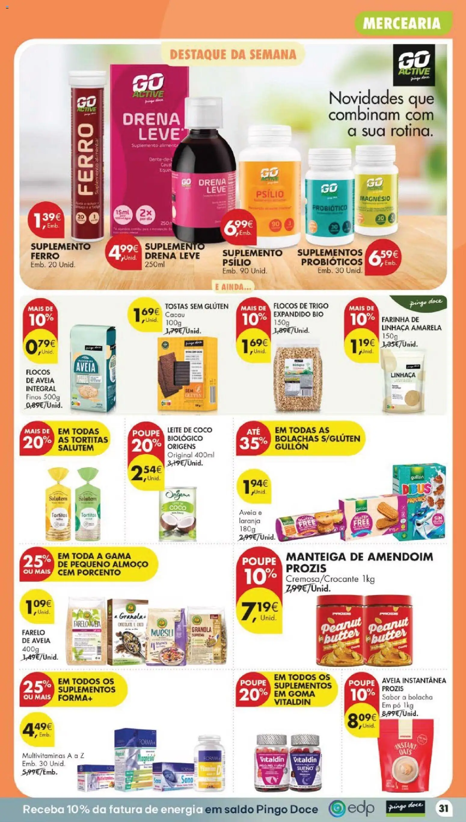 Pingo Doce Poupe Esta Semana Lojas Grandes │ válido de 22/09/2026 | Página: 33 | Produtos: Manteiga de amendoim, Pó, Chocolate, Farinha