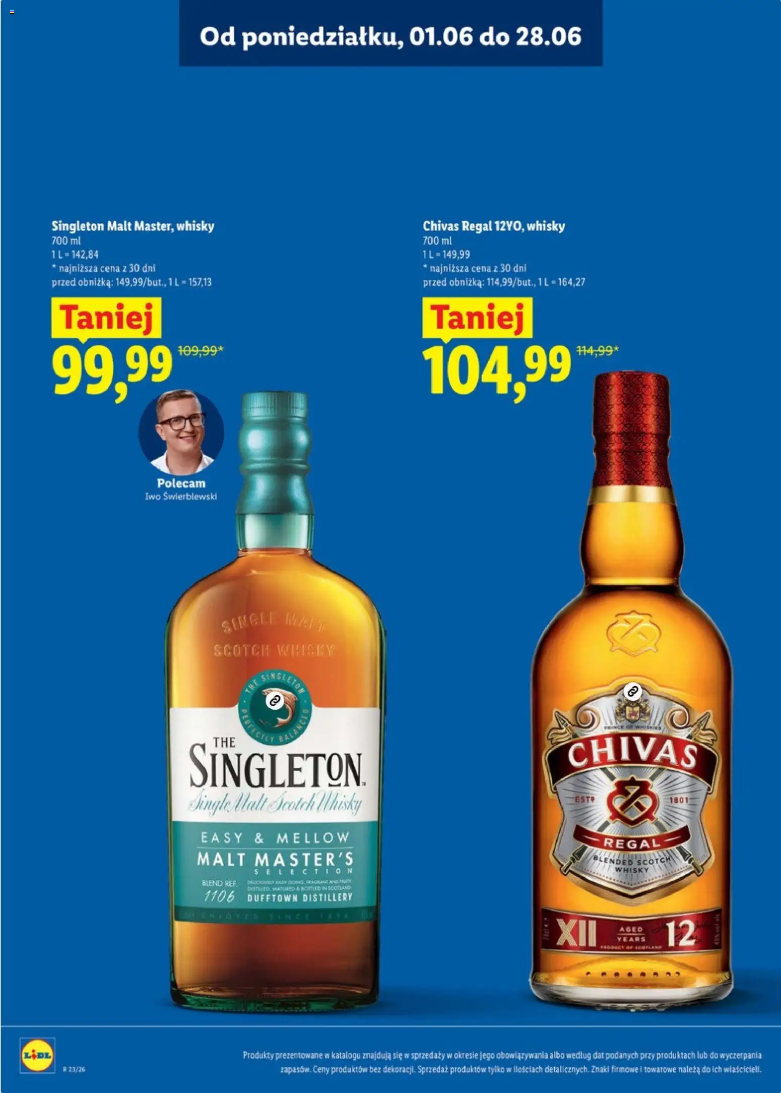 Lidl Katalog alkoholi mocnych od 01.06.2026 | Strona: 11 | Produkty: Chivas Regal, Whisky Chivas Regal, Whisky Singleton, Regał