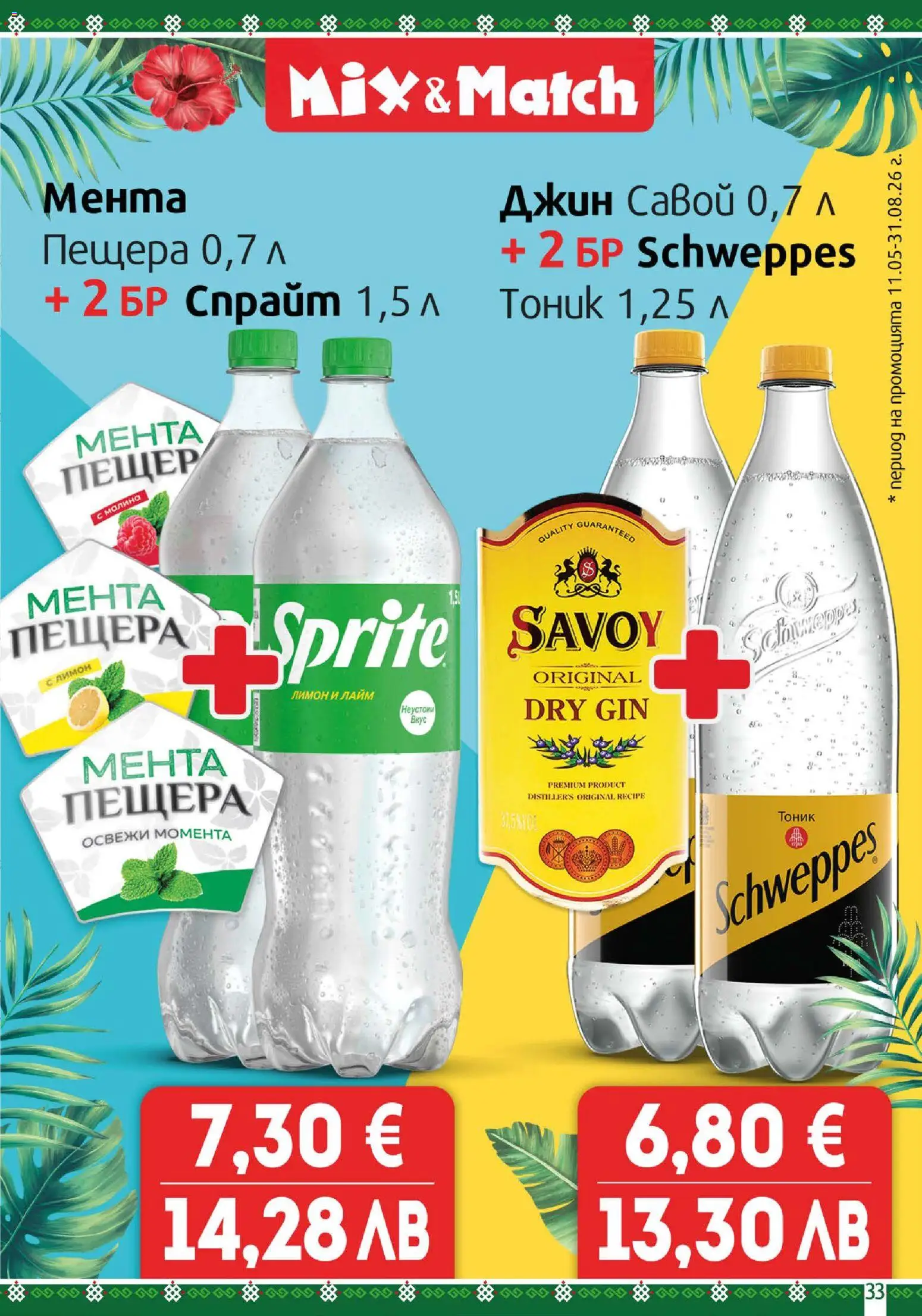 {H1} | Страница: 33 | Продукти: Джин, Лимон, Лайм, Малина