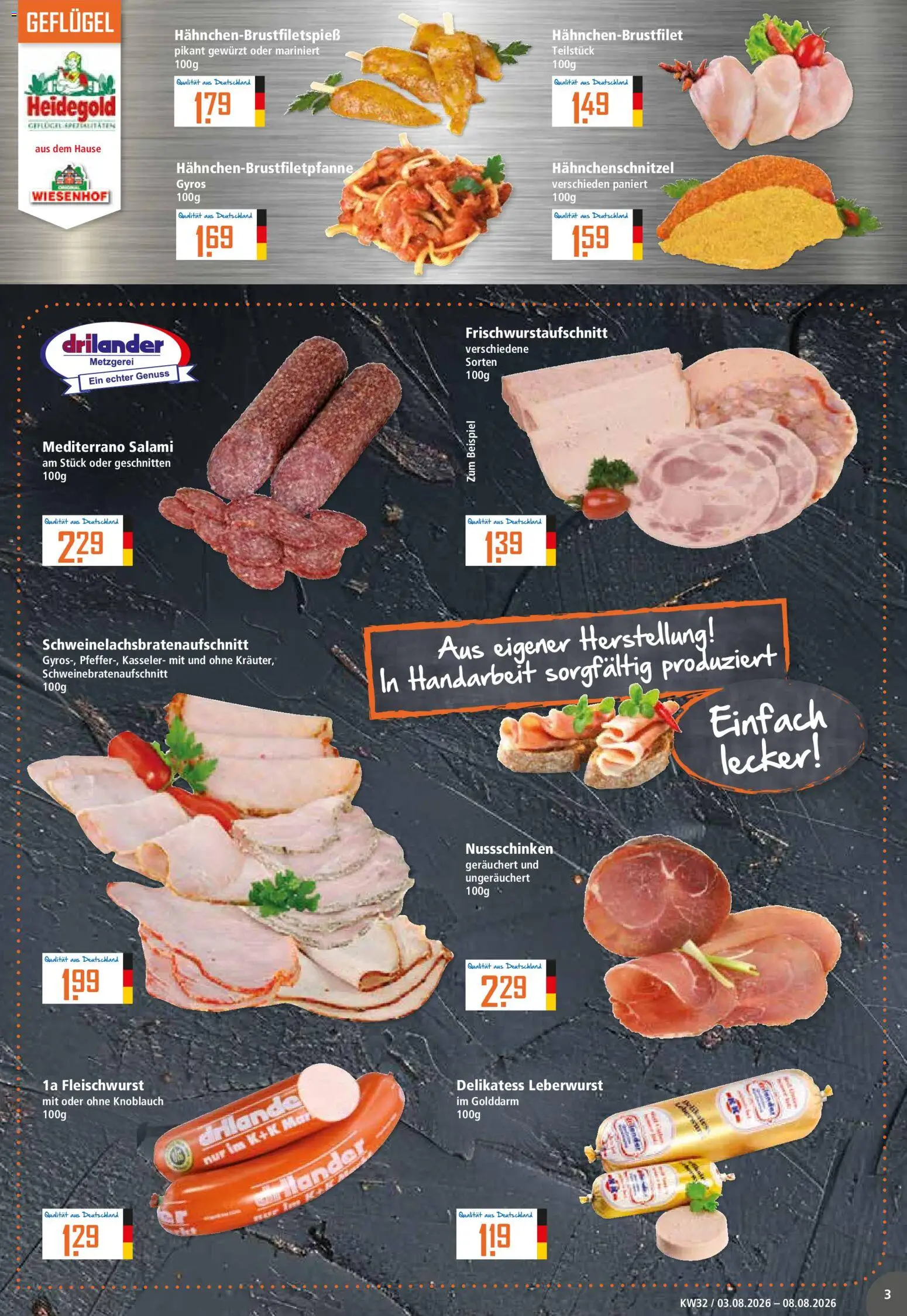 Klaas & Kock Prospekt – gültig ab 03.08.2026 | Seite: 3 | Produkte: Gyros, Knoblauch, Salami