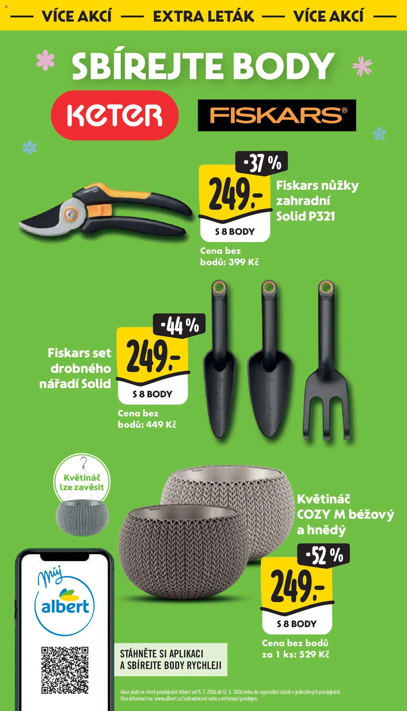 Albert leták - Supermarket od 06.05.2026 | Strana: 9 | Produkty: Nůžky, Fiskars, Nářadí, Body