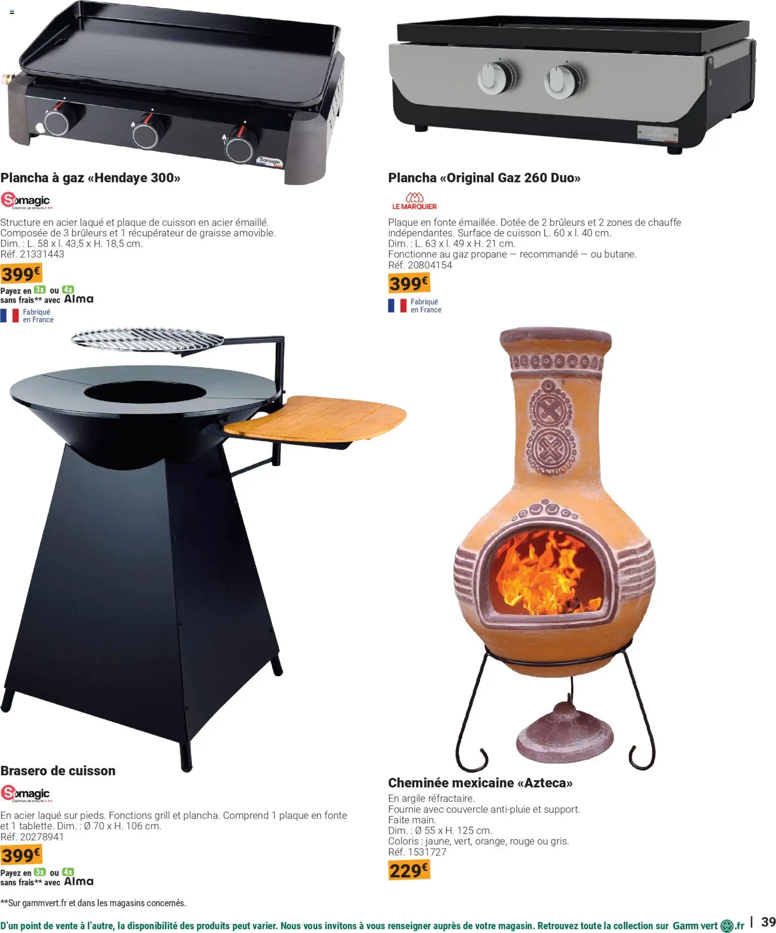 {H1} | Page: 39 | Produits: Plancha, Plaque de cuisson, Grill, Argile
