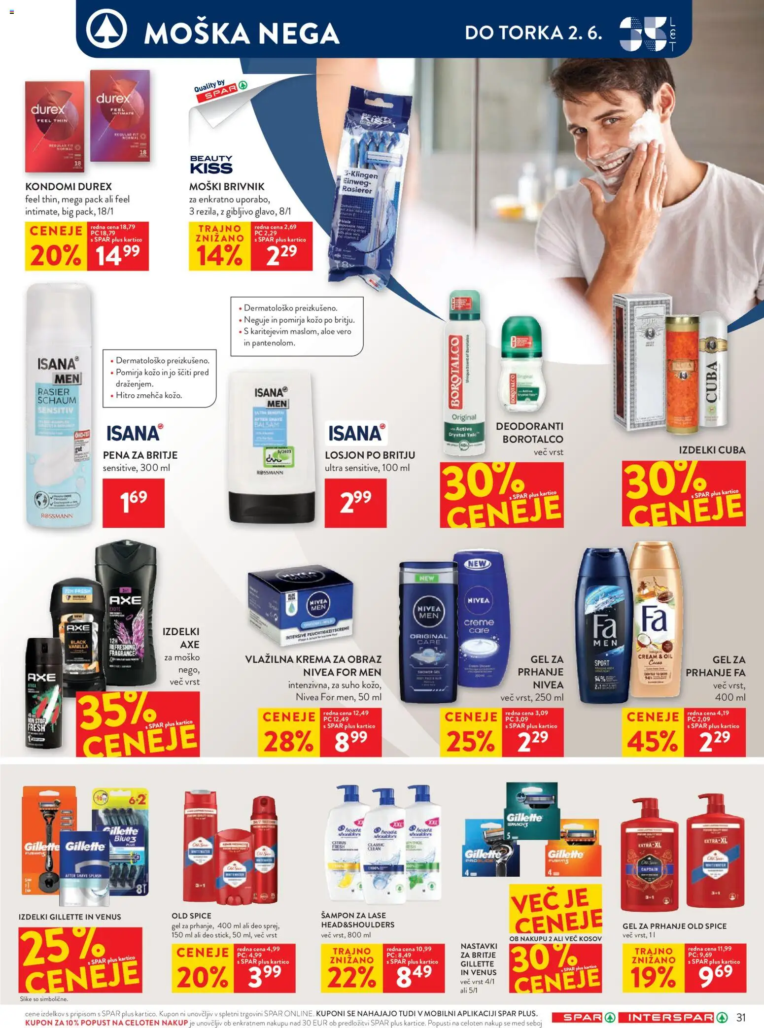 Novi Spar katalog ponudbe – veljaven od 20.05.2026 | Stran: 45 | Izdelki: Gel za prhanje, Moški brivnik, Kondomi, Krema za obraz
