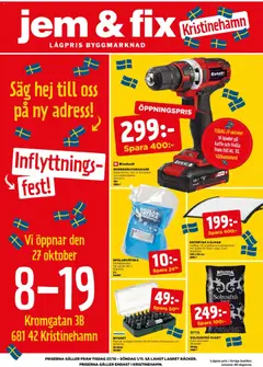 Jem & Fix Aktuella reklamblad Kristinehamn - Förhandsvisning av reklamblad från butik Jem & Fix aktuell från 27/10/2026