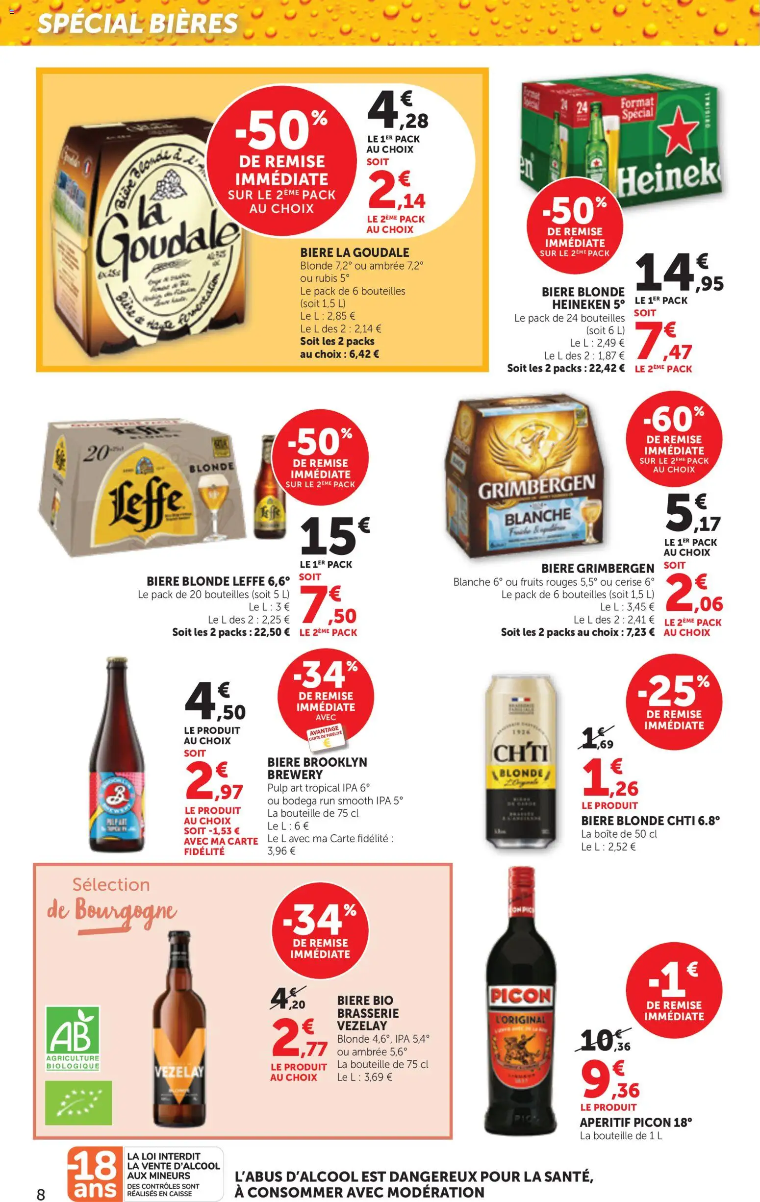 {H1} | Page: 8 | Produits: Goudale, Bière blonde, Biere blonde leffe, Bière