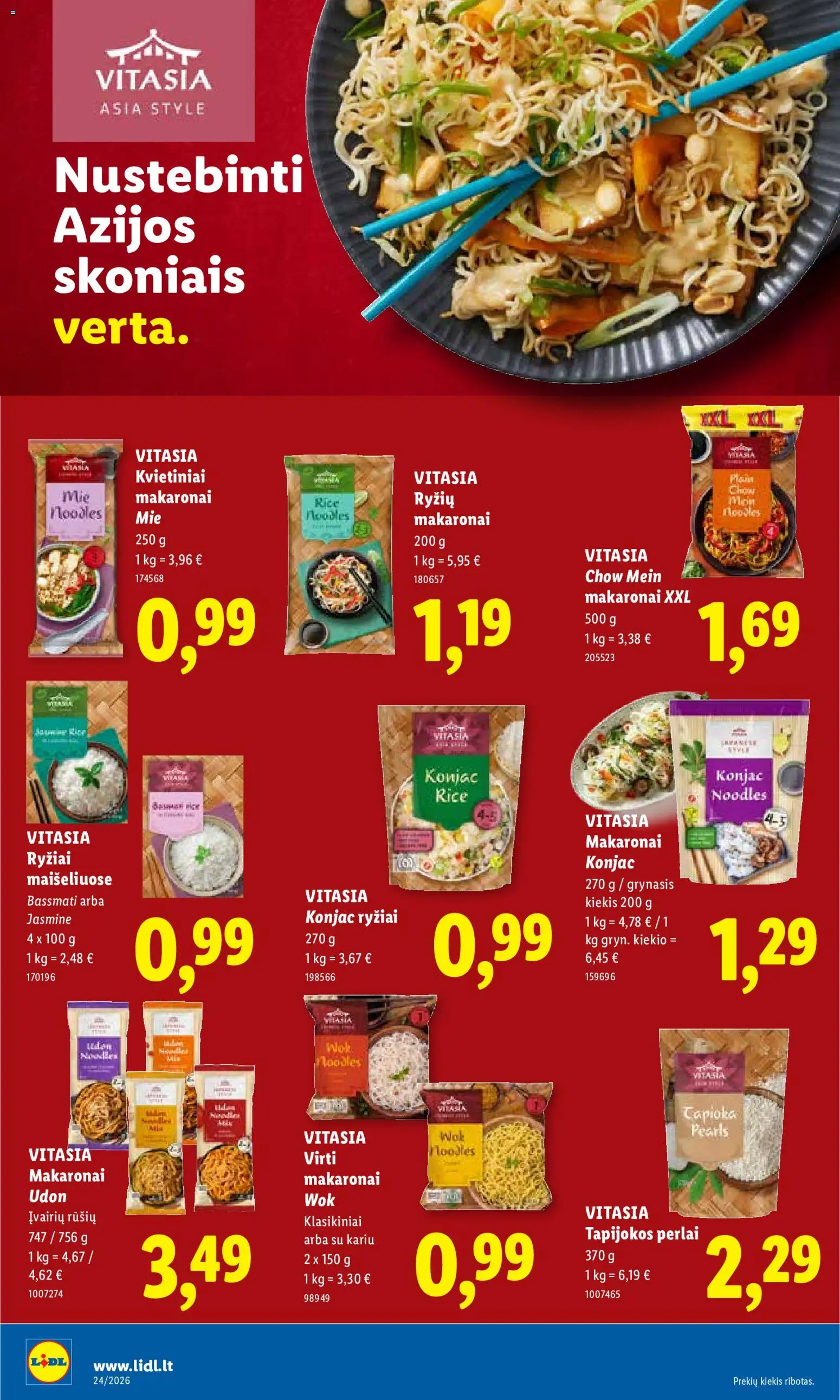 LIDL akcijos nuo 08.06.2026 | Puslapis: 26 | Prekių: Ryžiai, Makaronai