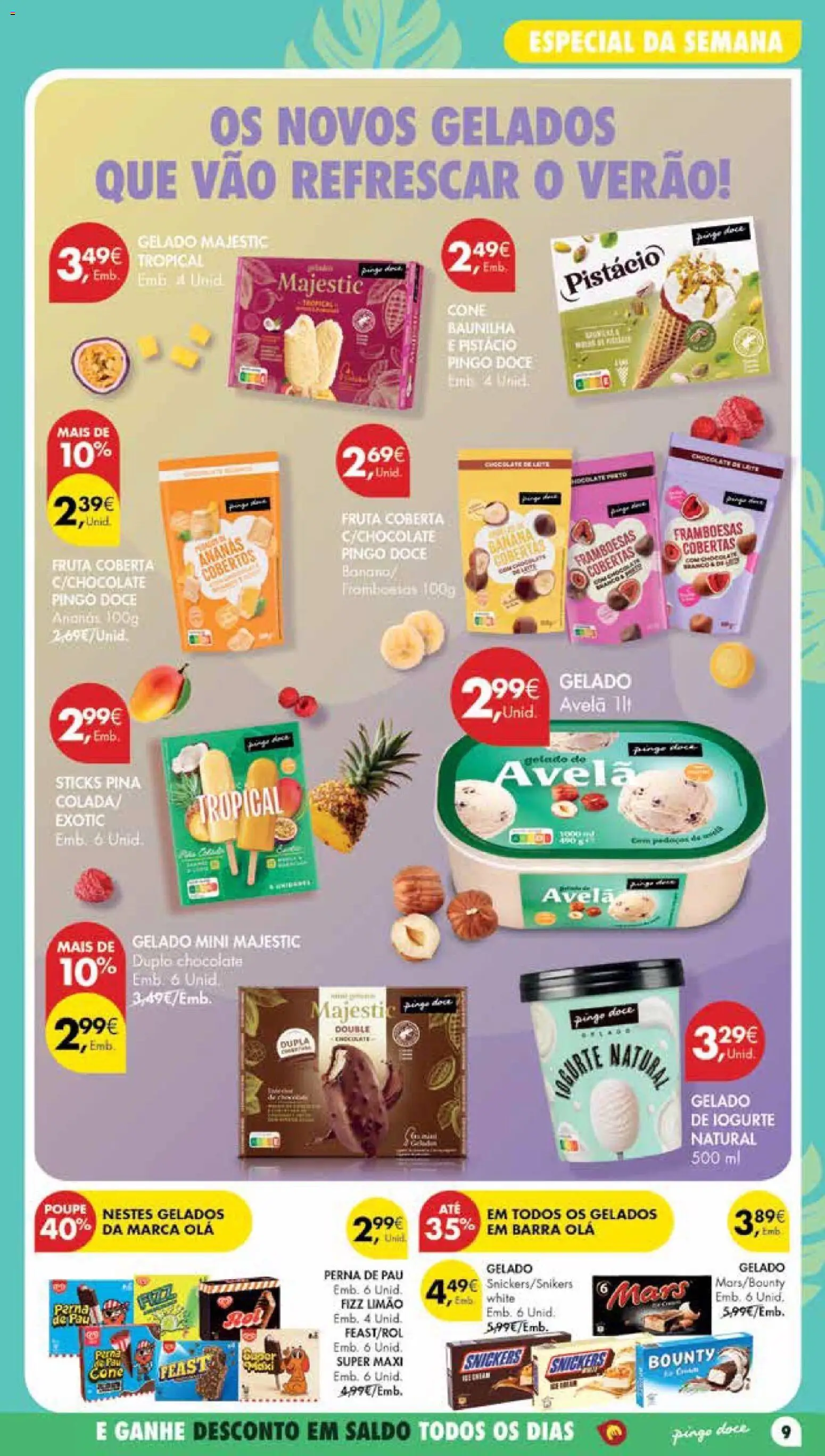 Pingo Doce Poupe Esta Semana Madeira │ válido de 23/06/2026 | Página: 9 | Produtos: Framboesas, Gelado, Leite, Chocolate