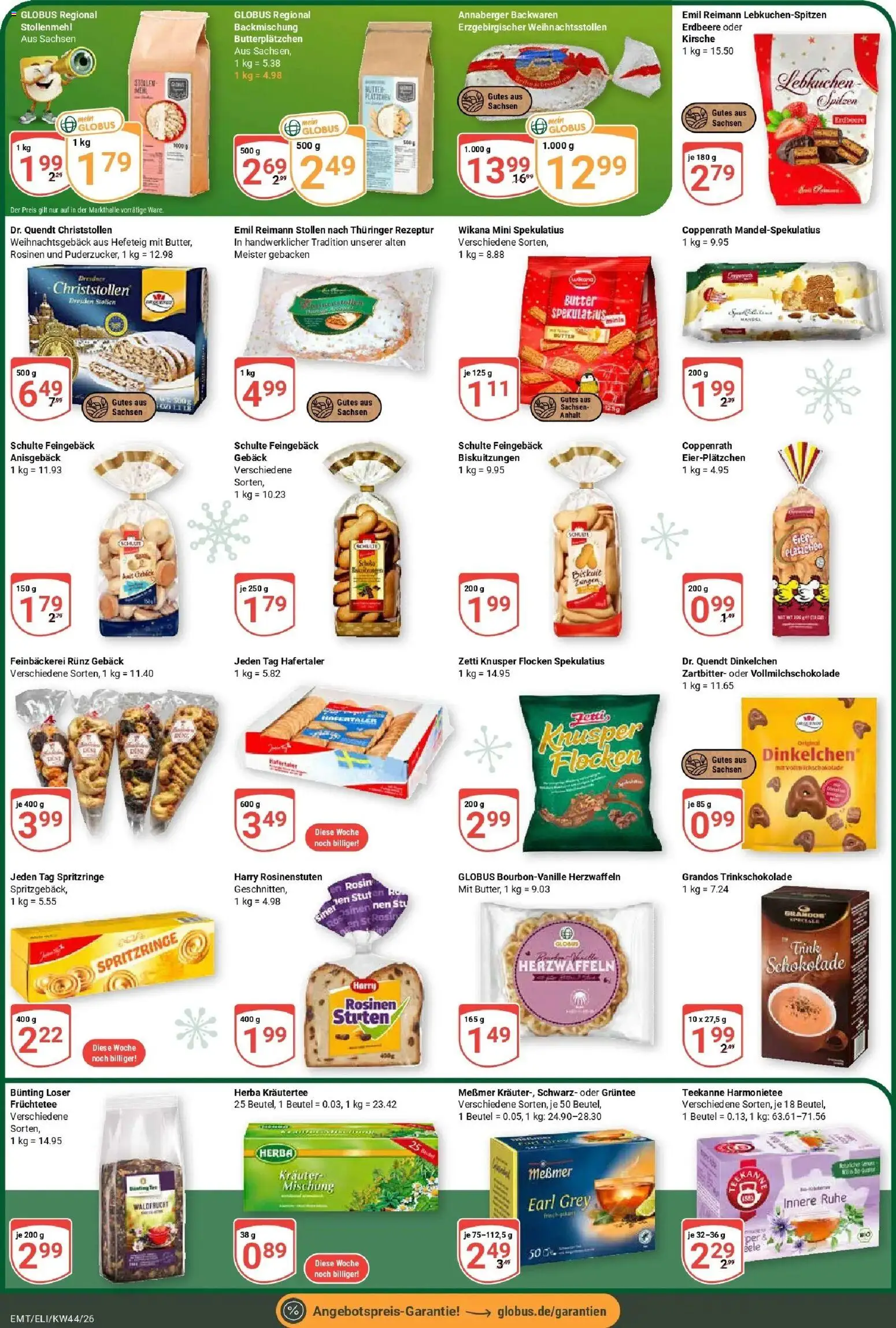 Globus Prospekt Erfurt-Linderbach (ab 26.10.2026) » Angebote online | Seite: 15 | Produkte: Butter, Früchtetee, Messmer, Teekanne