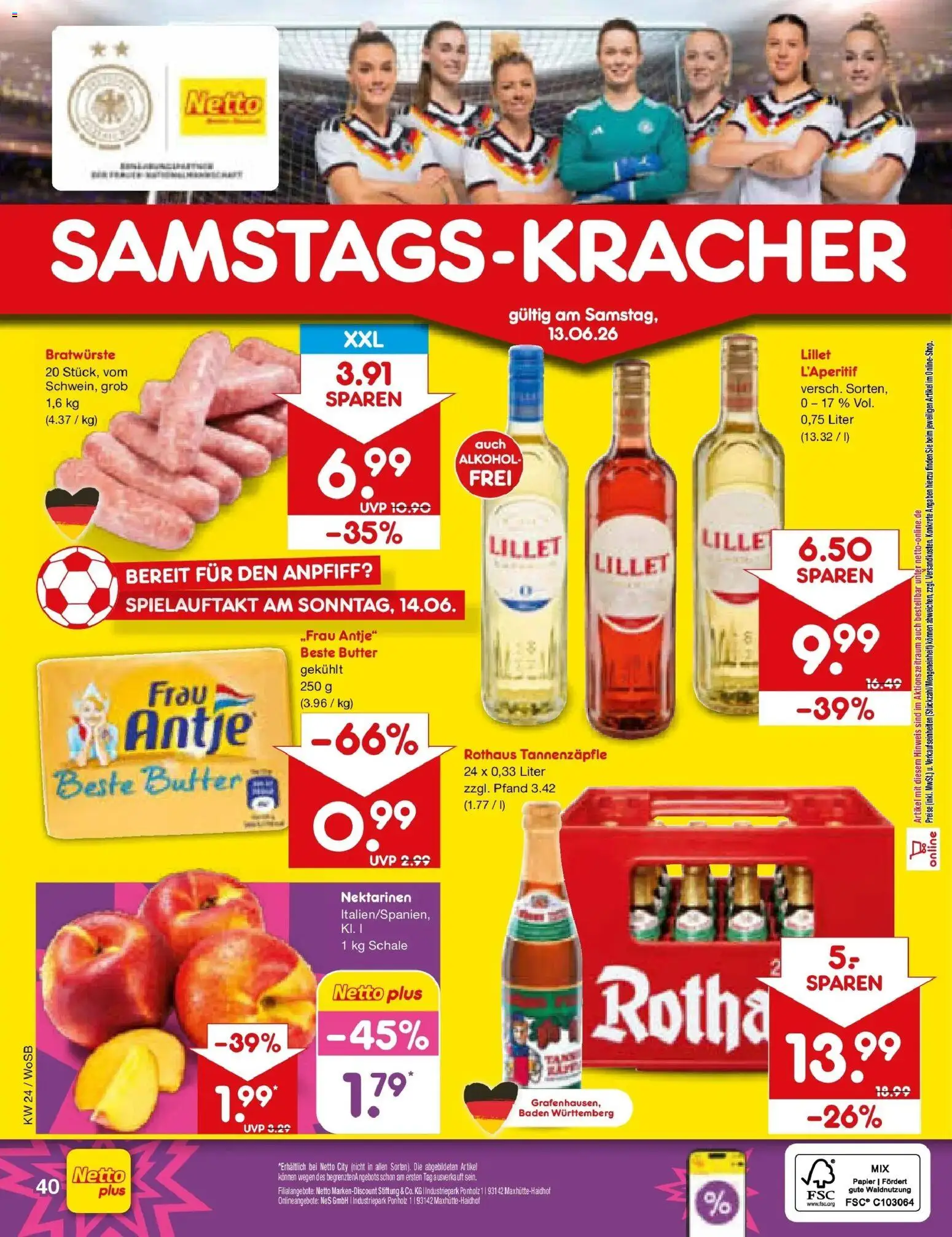 Netto Marken-Discount Prospekt Mannheim – gültig ab 08.06.2026 | Seite: 58 | Produkte: Butter, Nektarinen, Lillet