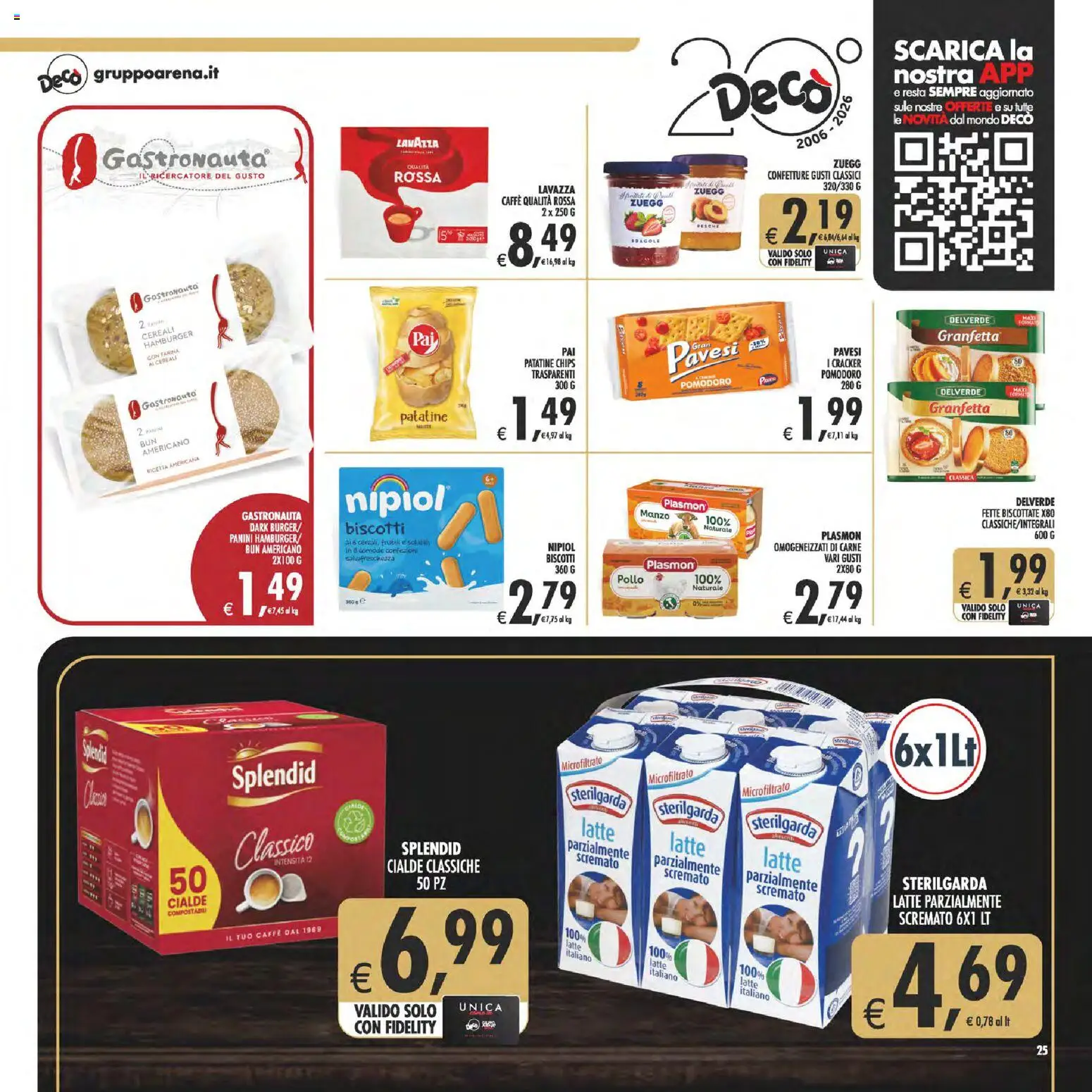 Volantino Decò del 28.04.2026 | Pagina: 25 | Prodotti: Caffè, Manzo, Latte parzialmente scremato, Lavazza