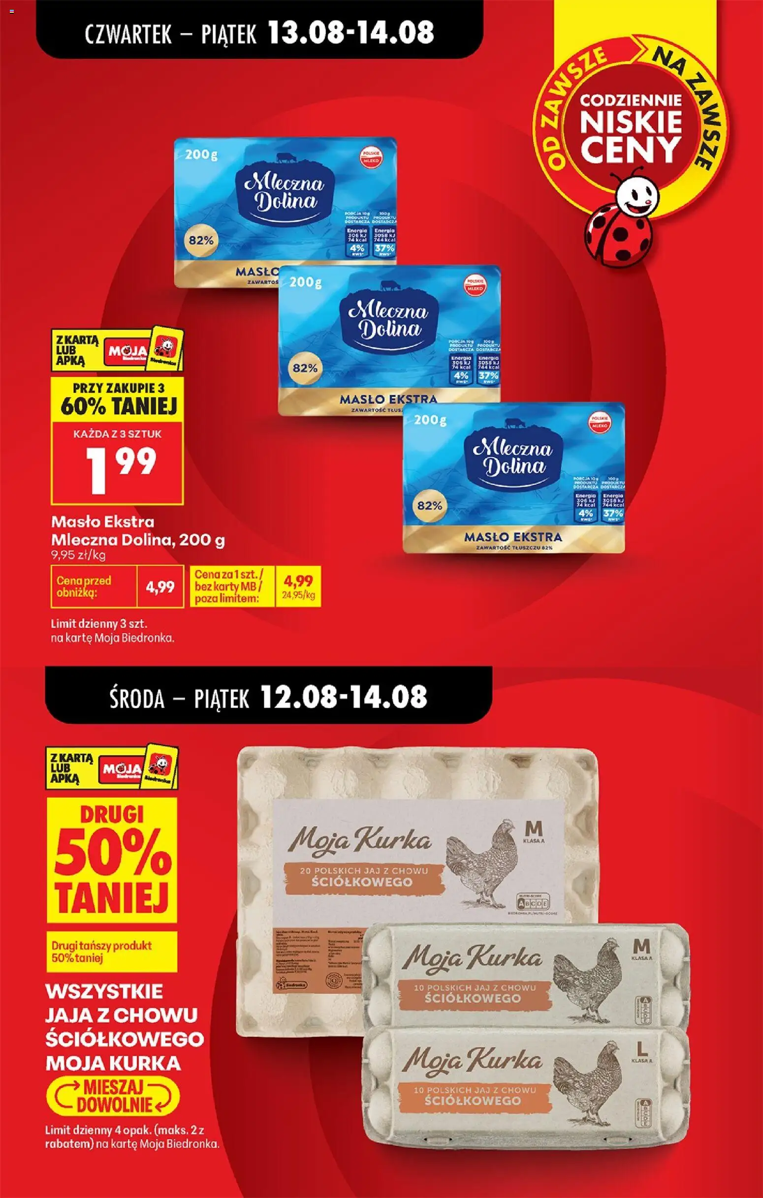 Biedronka Polsko leták - Codziennie niskie ceny od 12.08.2026 | Strana: 13 | Produkty: Mléko, Máslo, Karty