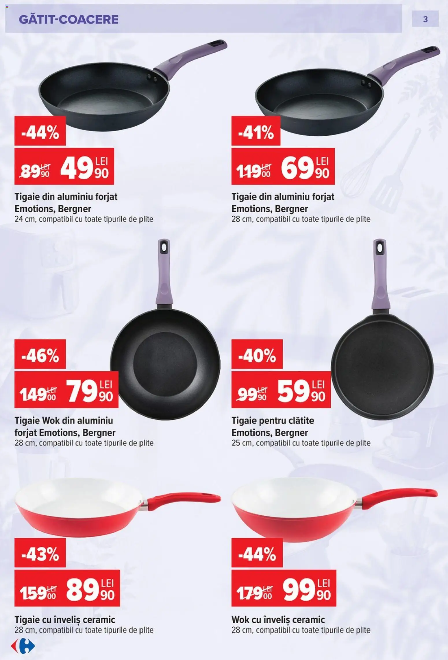 Noul catalog Carrefour – valabil de la 23.09.2026 | Pagină: 3 | Produse: Tigaie, Clătite