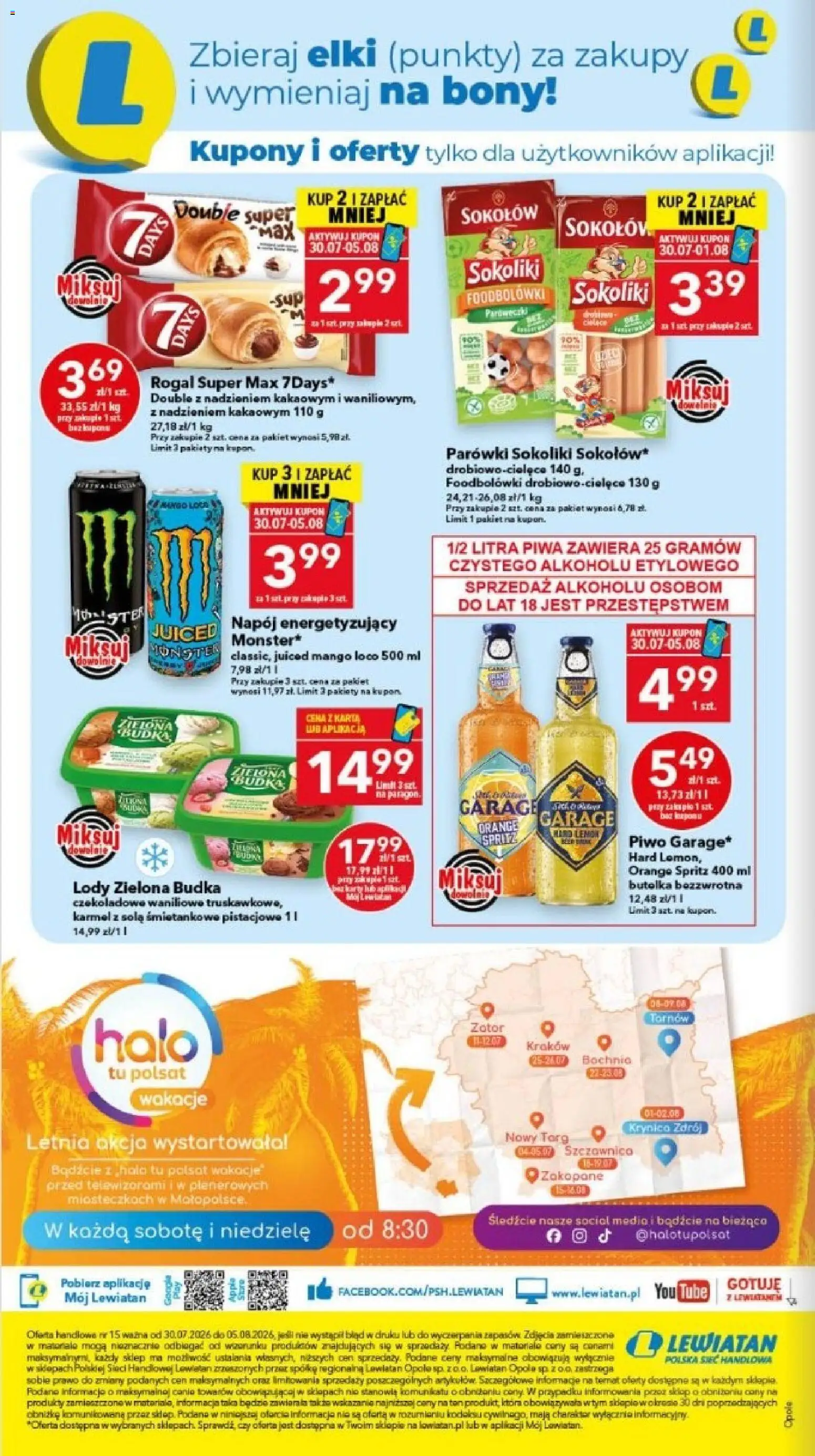 Lewiatan gazetka - Legnica od 30.07.2026 | Strona: 8 | Produkty: Mango, Parówki sokoliki, Parówki, Lody