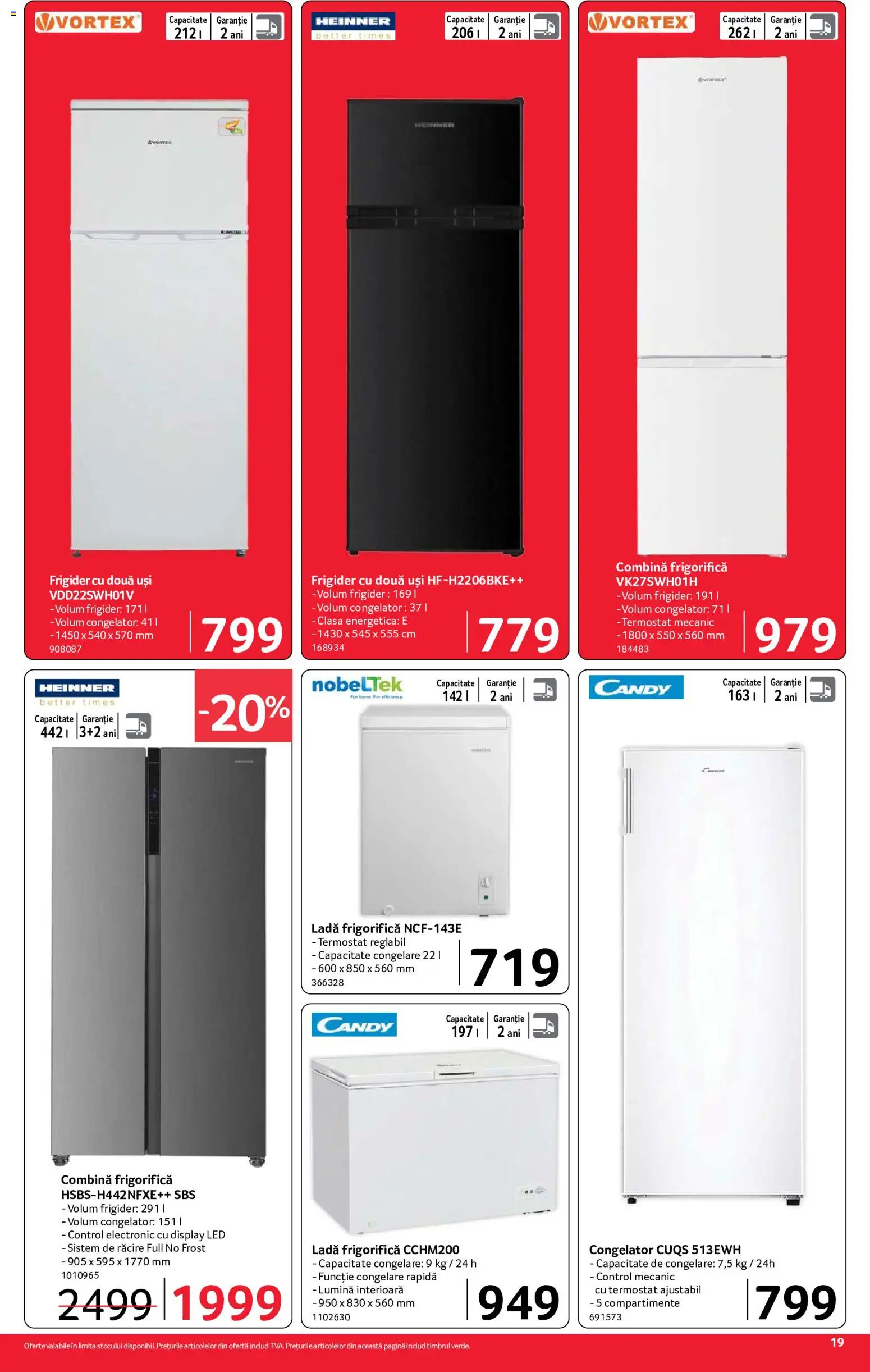Noul catalog Selgros – valabil de la 07.08.2026 | Pagină: 19 | Produse: Tavuk suyu, Babak, Combină frigorifică, Ladă frigorifică