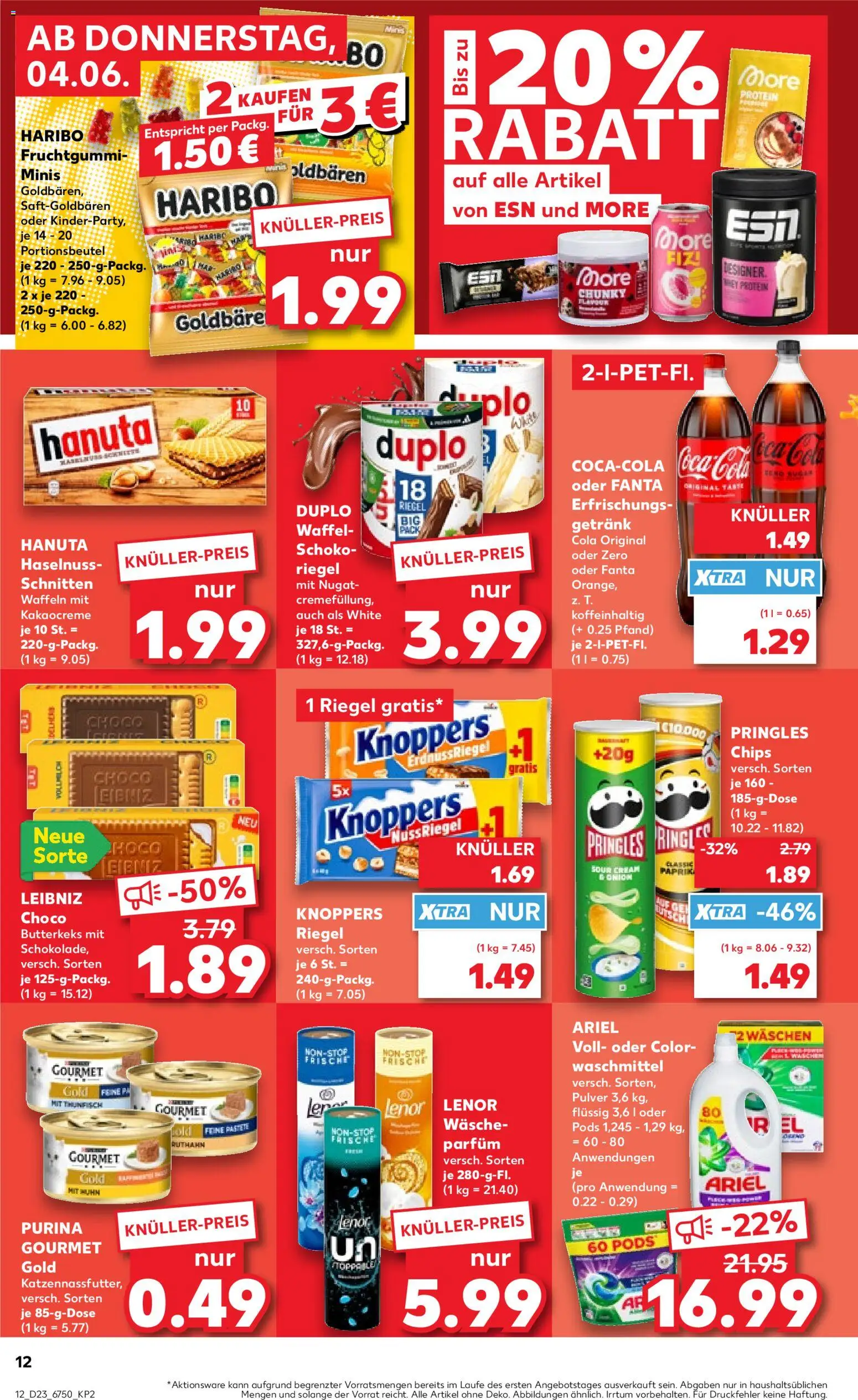 Kaufland Prospekt – gültig ab 04.06.2026 | Seite: 12 | Produkte: Parfüm, Knoppers, Purina gourmet gold, Chips