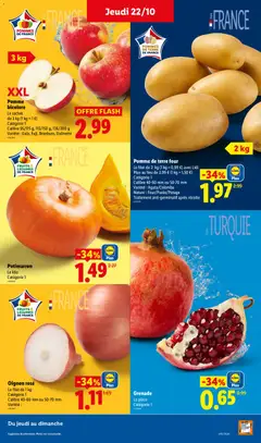 LIDL - Prévisualisation de Pomme de terre four, Le filet de 2 kg valide à partir de 22/10/2026 | Page: 3 | Produits: Pomme bicolore, Four, Potimarron, Grenade