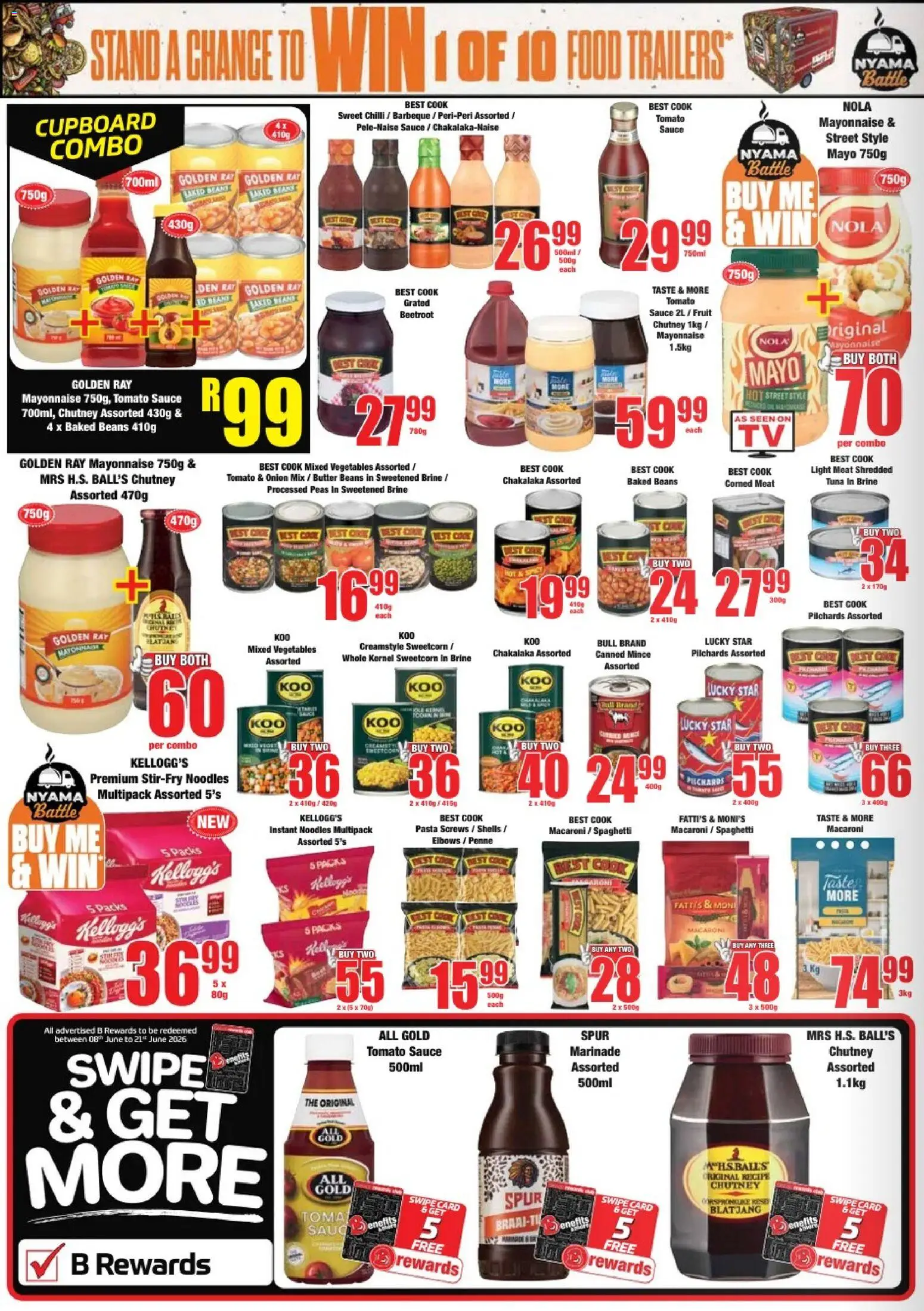 New Boxer catalogue – valid from 25.05.2026 | Page: 8 | Products: Corned meat, Tuna, Noodles, Chilli