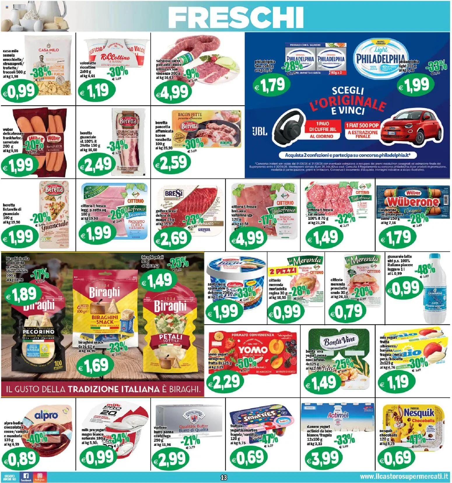 Volantino Il Castoro del 01/07/2026 | Pagina: 13 | Prodotti: Salame, Salmone, Noci, Cuffie