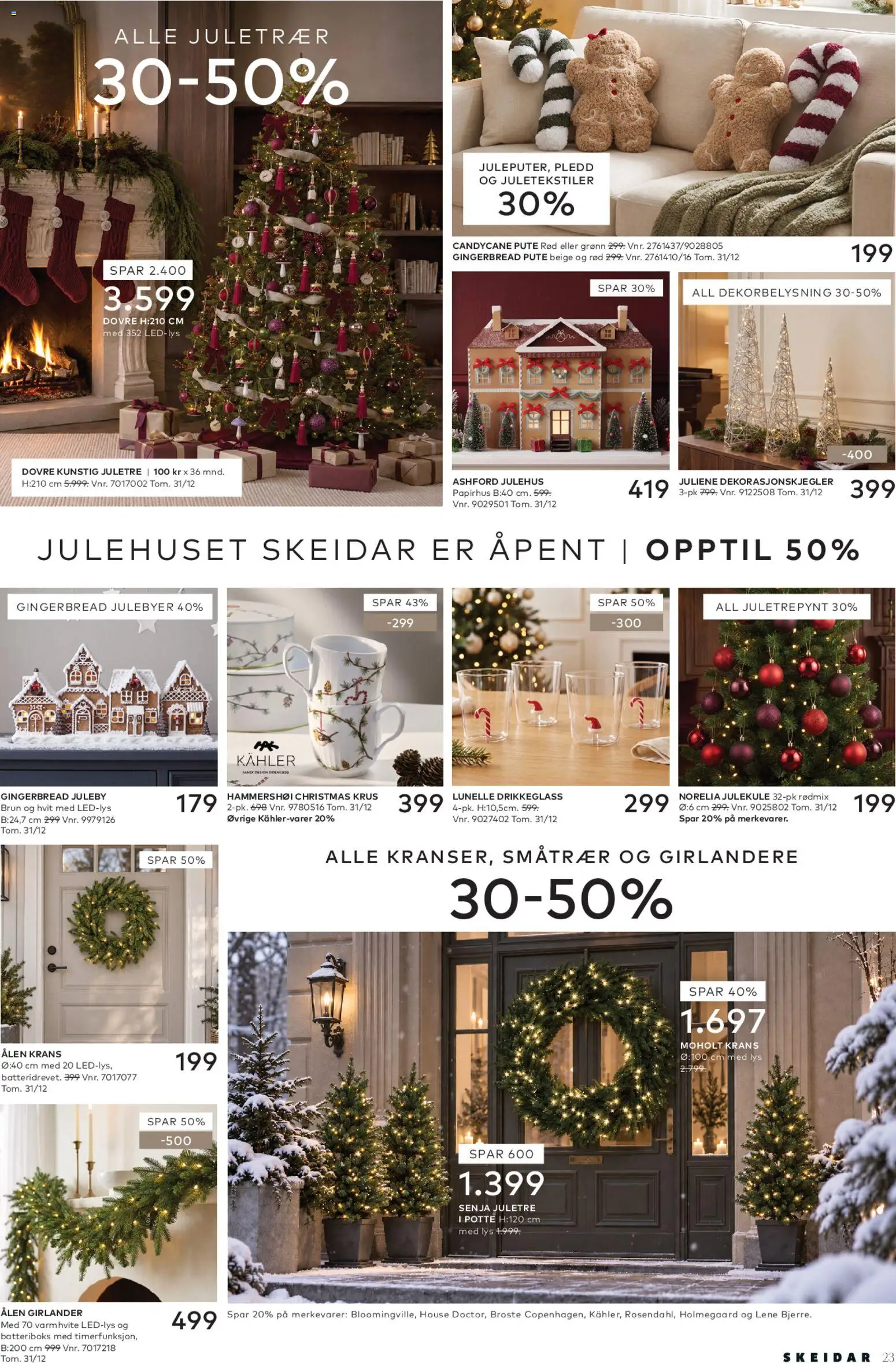{H1} | Side: 23 | Produkter: Juletre, Pledd, Pute, Lys