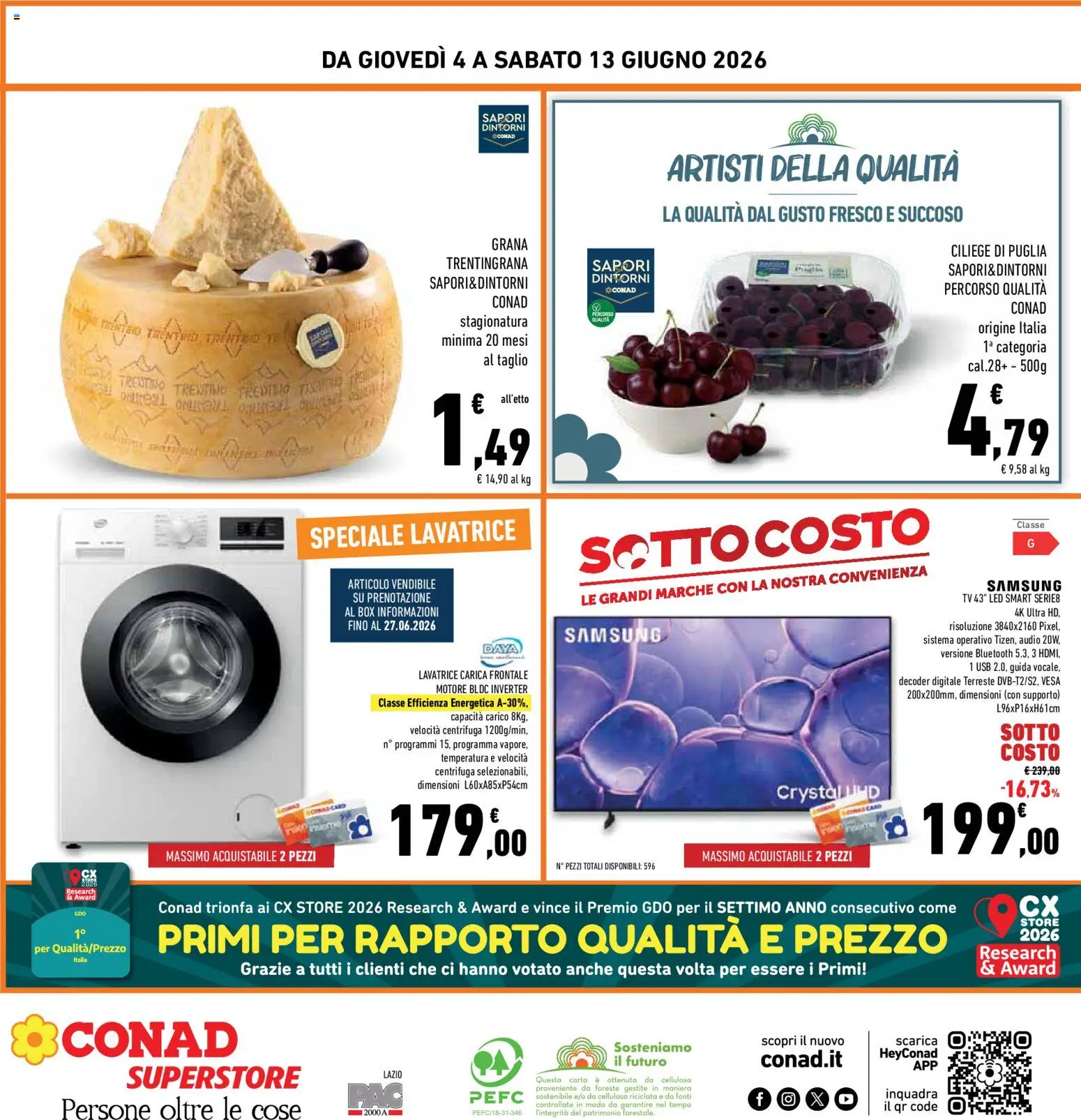 Volantino Conad del 04.06.2026 | Pagina: 32 | Prodotti: Centrifuga, Audio, USB, Samsung