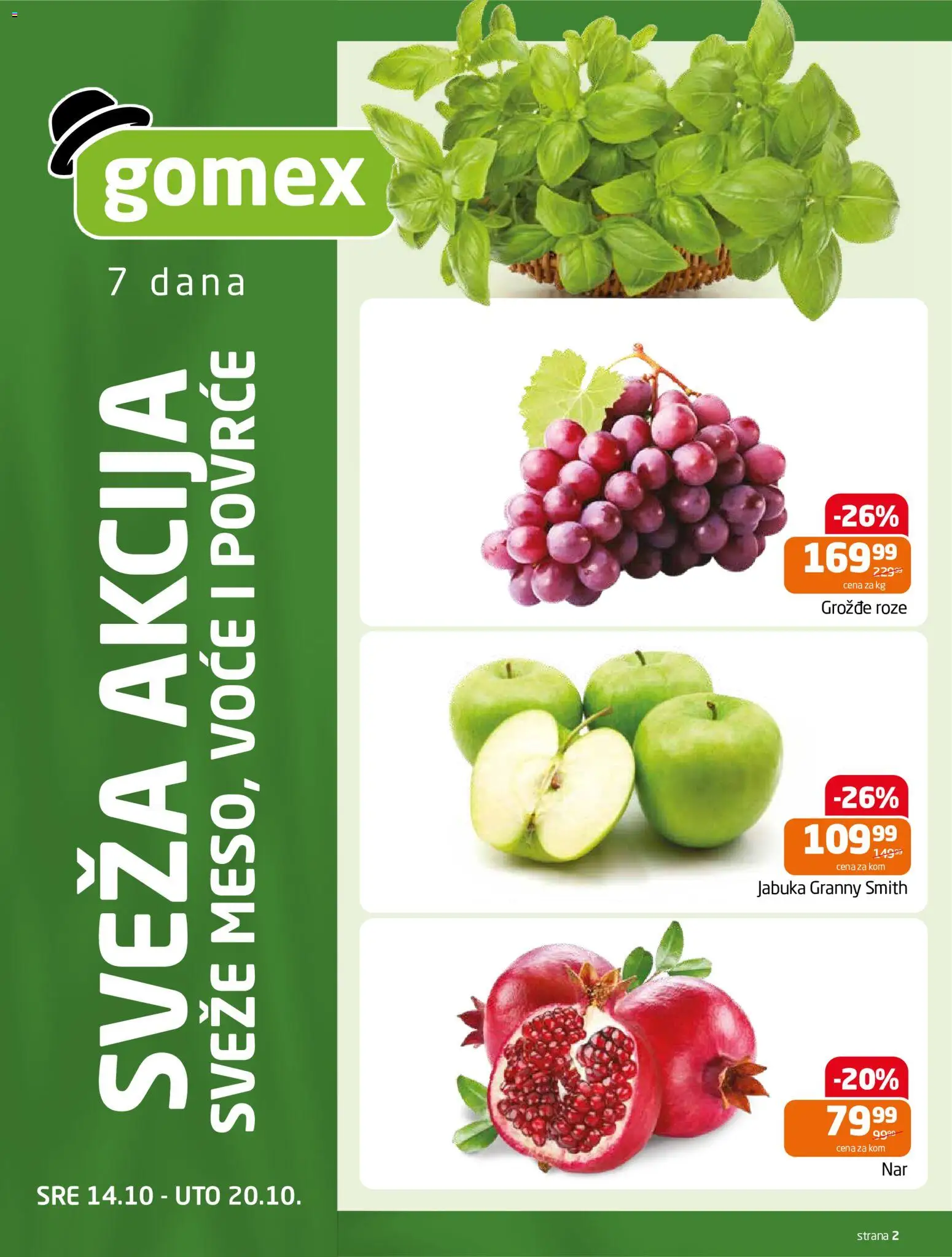 Gomex katalog - važi od 15.10.2026 | Strana: 2 | Proizvode: Voće, Grožđe, Povrće
