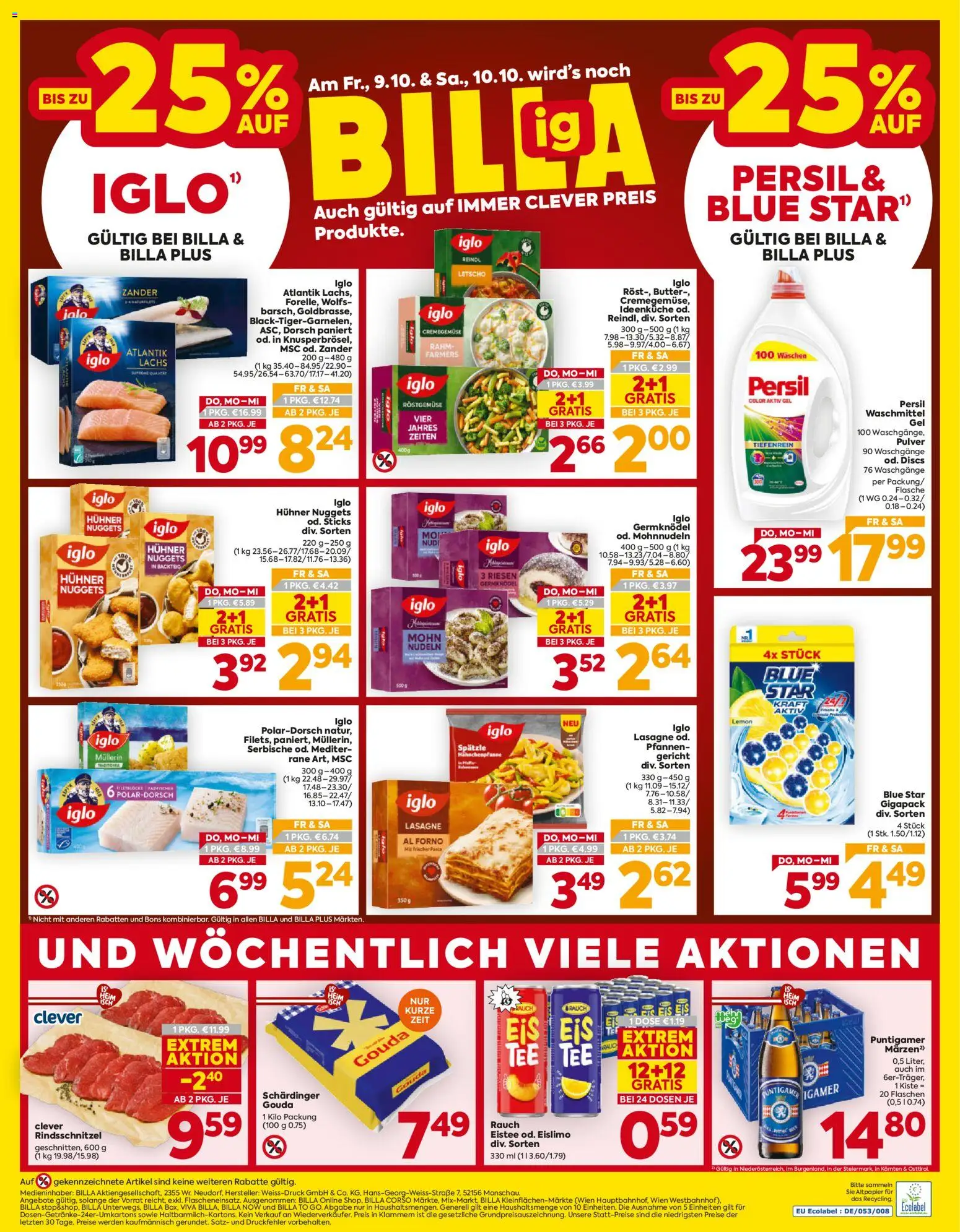 Billa AT akciós ujság - amely érvényes a következő dátumtól: 2026.10.08. | Oldal: 16 | Termékek: Persil, Nuggets, Rauch, Gél