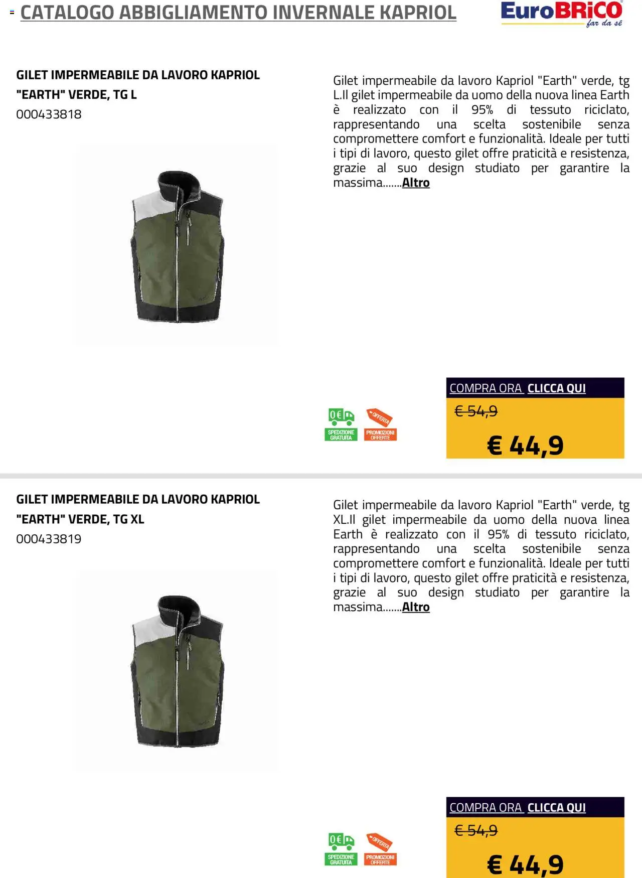Volantino Eurobrico del 23.07.2025 | Pagina: 18 | Prodotti: Gilet