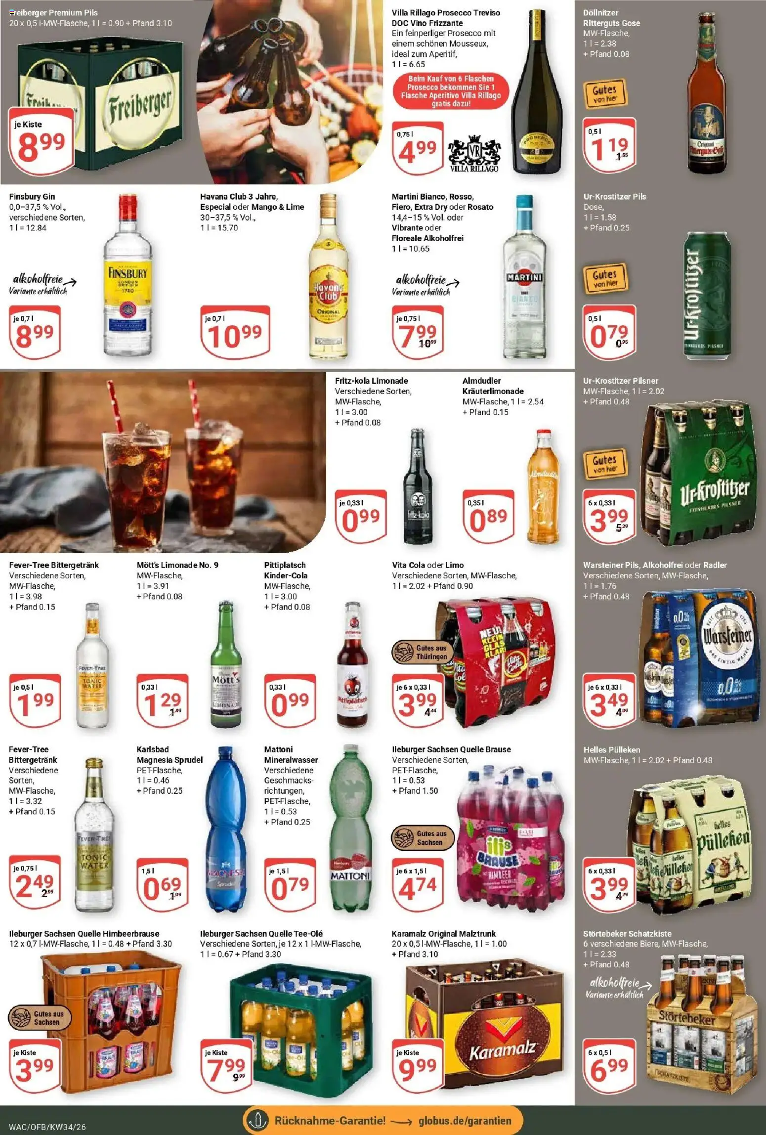 Globus Prospekt Markkleeberg (ab 17.08.2026) » Angebote online | Seite: 20 | Produkte: Pils, Limonade, Radler, Gin