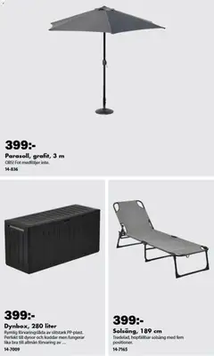 Biltema erbjudanden - Förhandsvisning av reklamblad från butik Biltema aktuell från 01/06/2026 | Sida: 3 | Produkter: Dynor, Solsäng