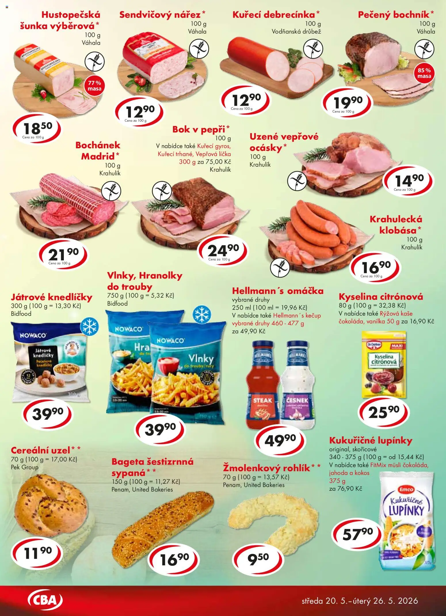 CBA leták - Premium od 20.05.2026 | Strana: 3 | Produkty: Šunka, Kečup, Kyselina citronová, Kuřecí debrecínka
