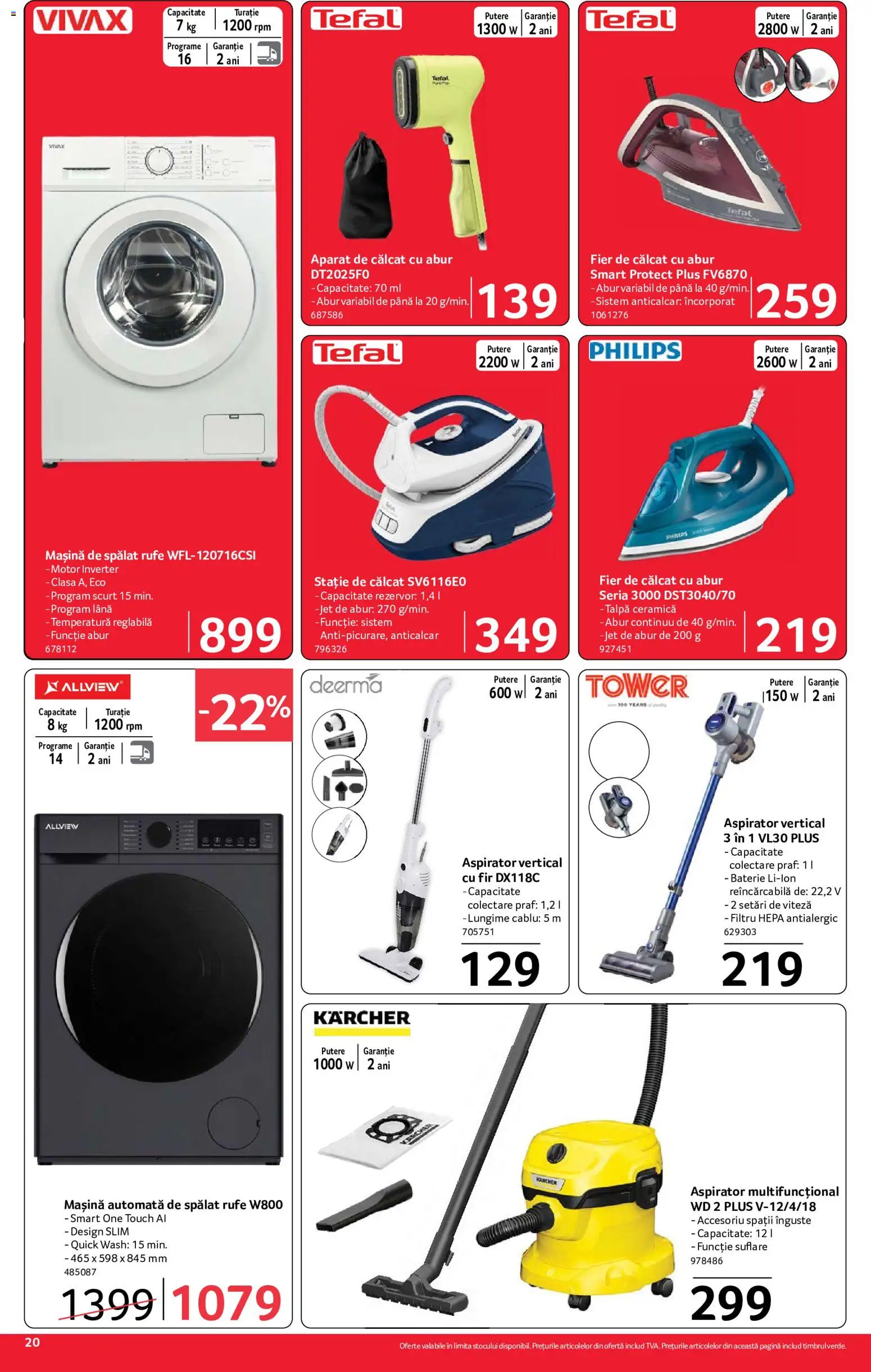 Noul catalog Selgros – valabil de la 07.08.2026 | Pagină: 20 | Produse: Aparat de călcat, Cablu, Mașină De Spălat, Baterie