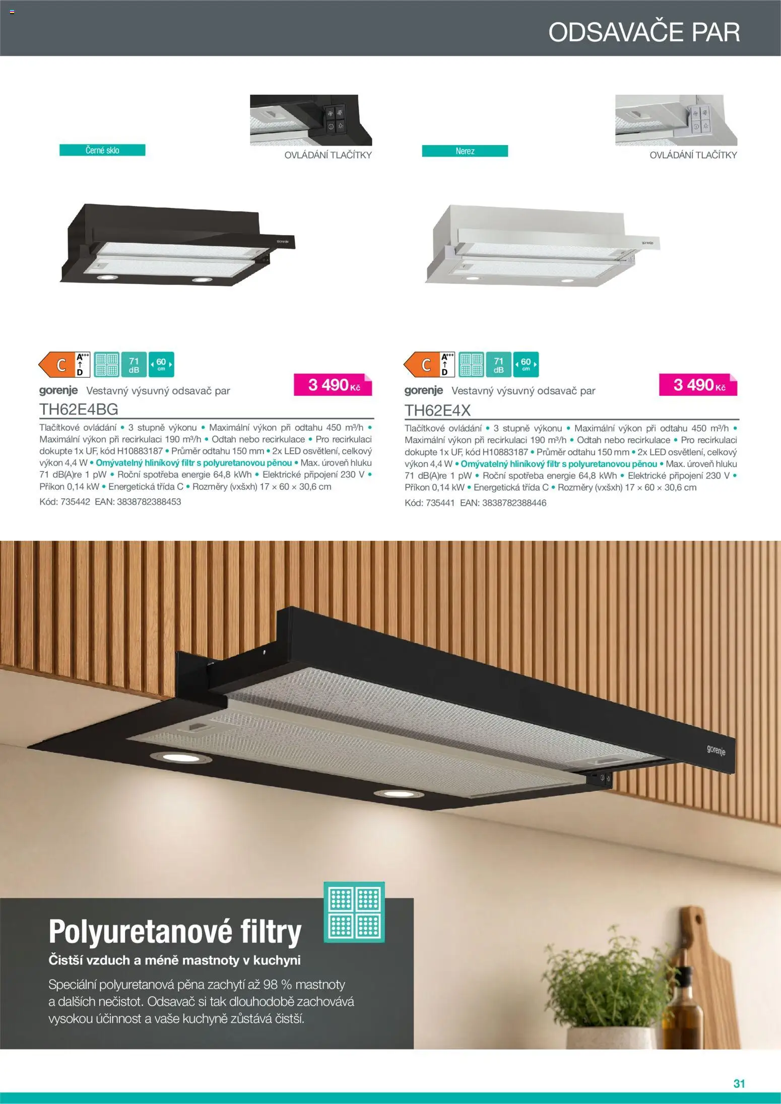Möbelix Gorenje od 01.09.2026 | Strana: 31 | Produkty: Odsavač par, Pěna, Kuchyně, LED