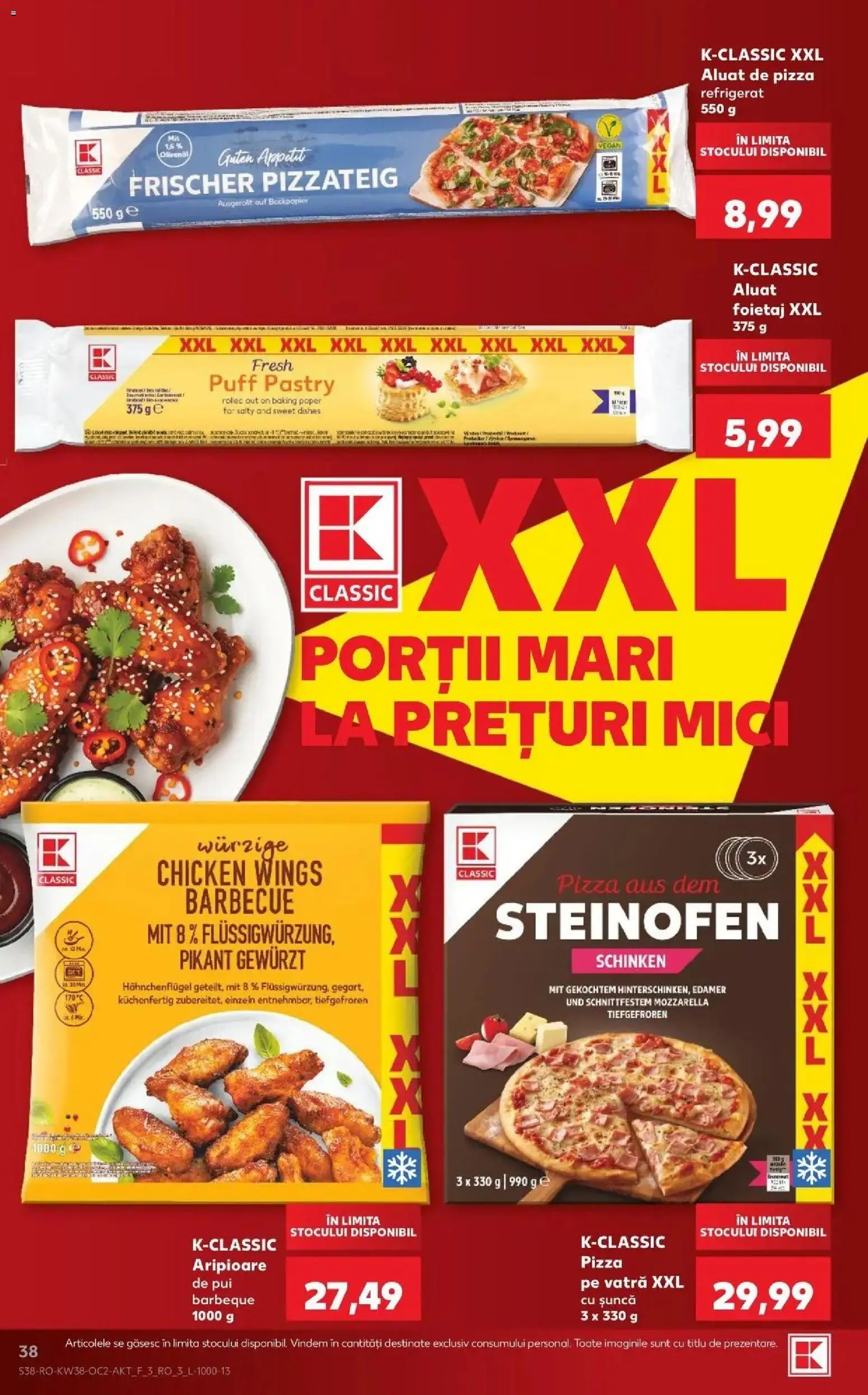 Kaufland Ploiești 16.09.2026 - Revista si Oferta | Pagină: 38 | Produse: Foietaj, Aluat, Mozzarella, Pizza