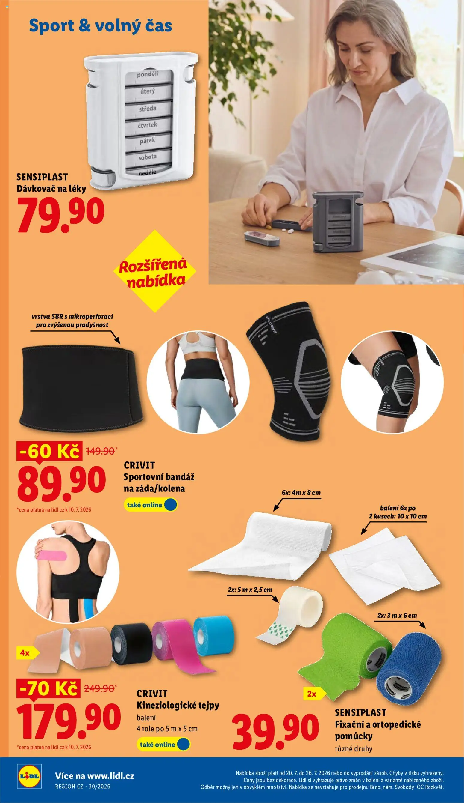 Lidl leták od 20.07.2026 | Strana: 42 | Produkty: Organizér, Tejpy, Sensiplast, Dávkovač na léky