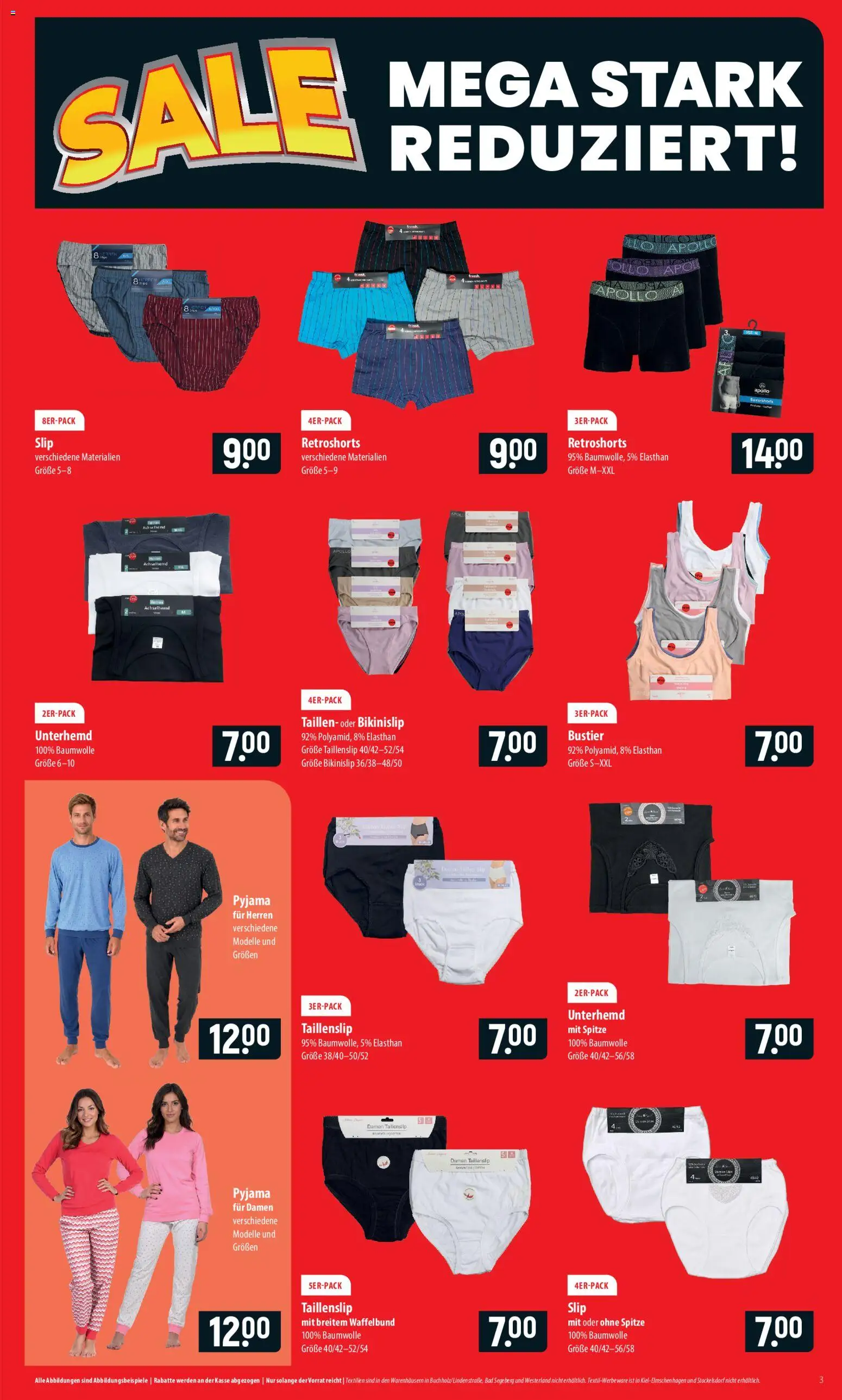 Famila Sale – gültig ab 03.08.2026 | Seite: 3 | Produkte: Unterhemd, Bad, Pyjama, Slip
