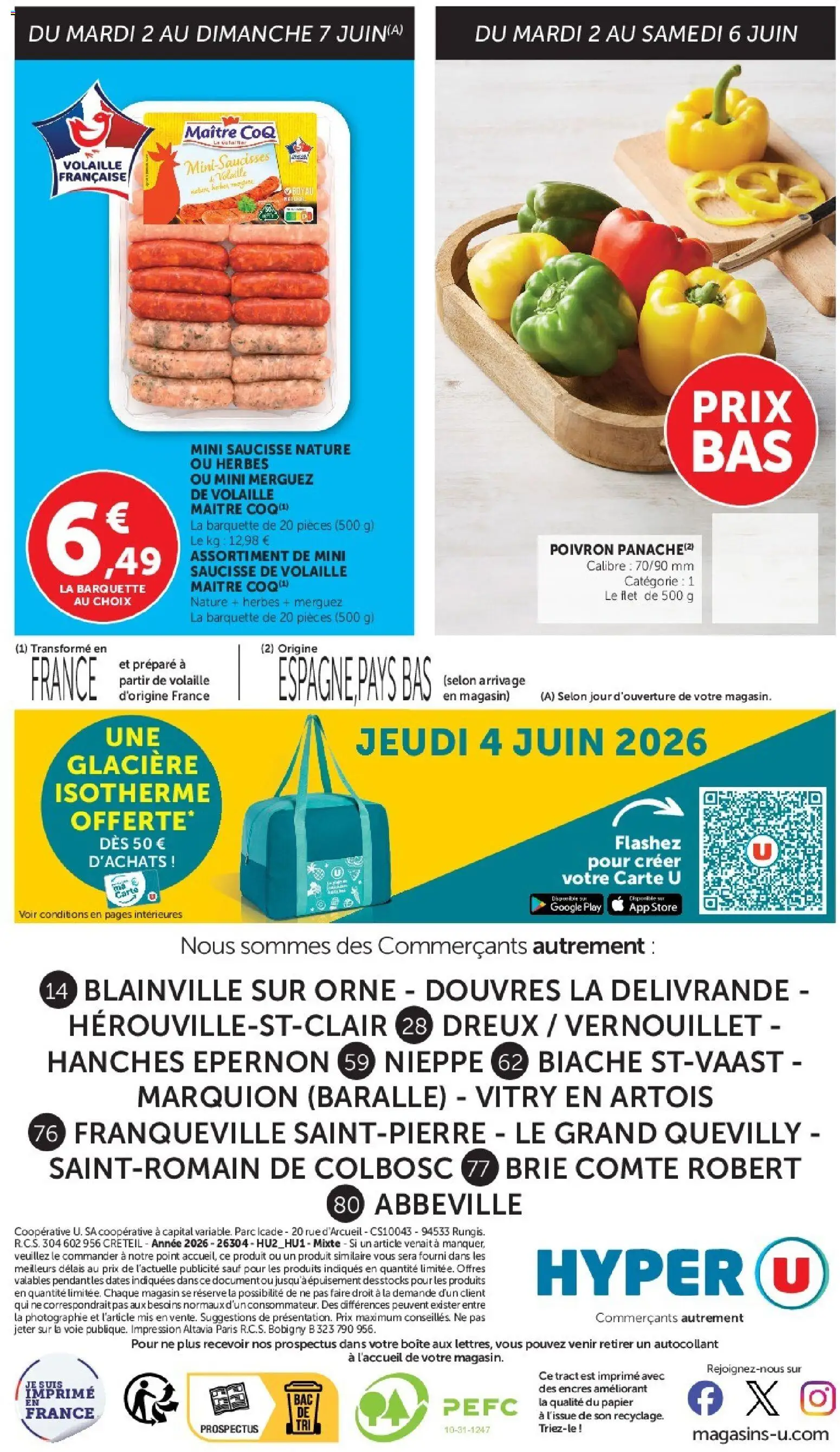 {H1} | Page: 44 | Produits: Store, Glacière, Saucisse, Brie