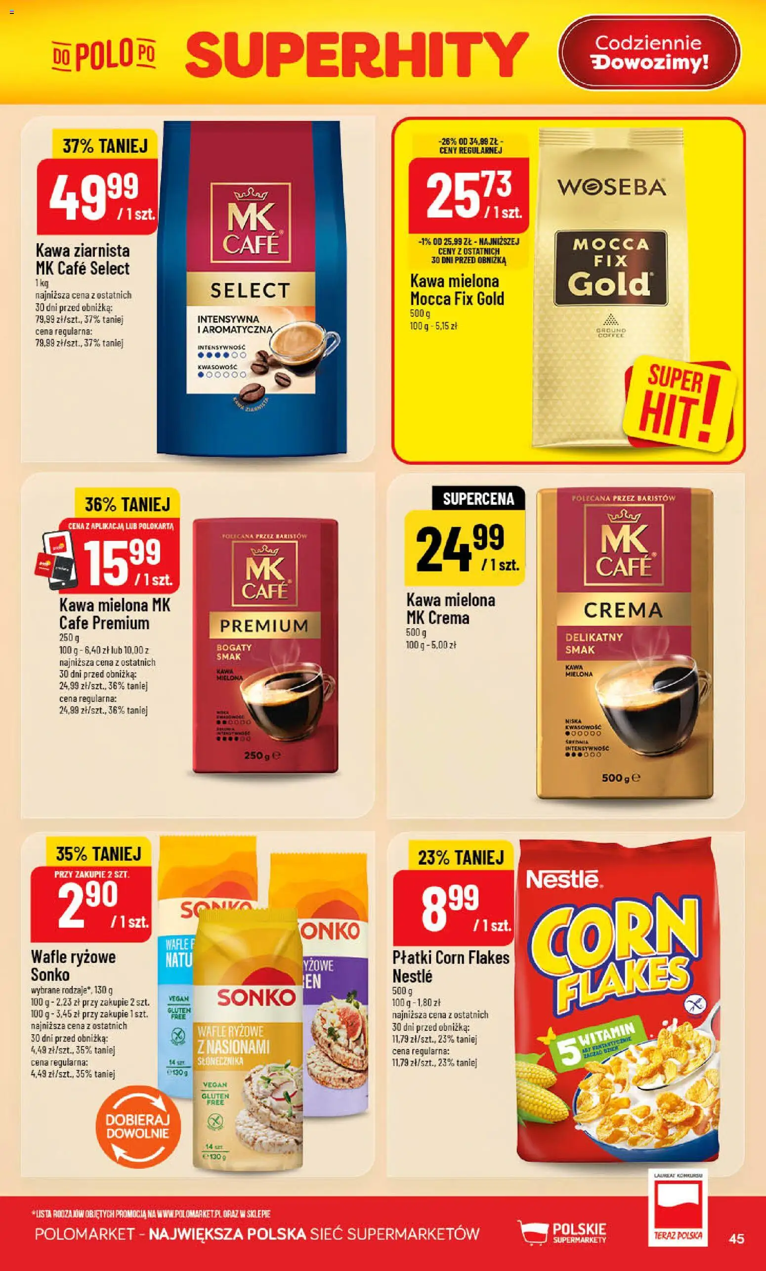 POLOmarket gazetka od 17.06.2026 | Strona: 45 | Produkty: Wafle, Kawa ziarnista, Kawa, Corn Flakes