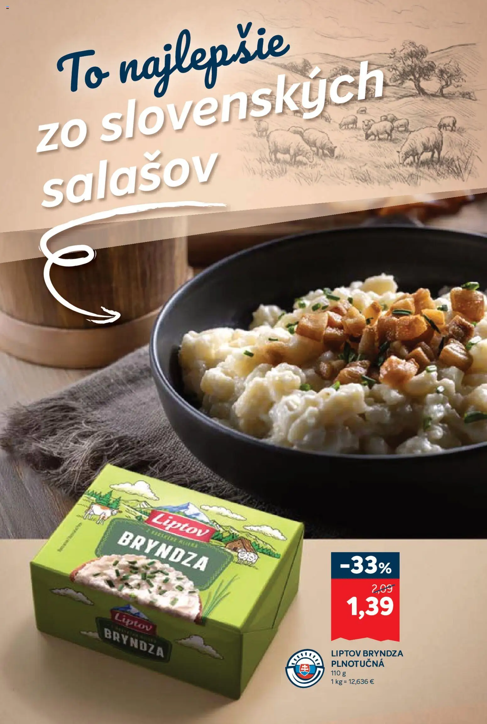 Nové Kraj akcie – leták je platný od 01.10.2026 | Strana: 7 | Produkty: Bryndza