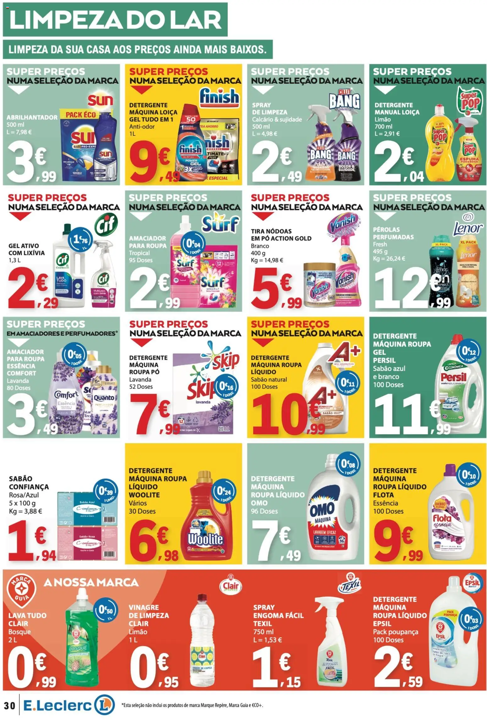 E.Leclerc folheto │ válido de 29/10/2026 | Página: 30 | Produtos: Vinagre, Abrilhantador, Detergente, Coco