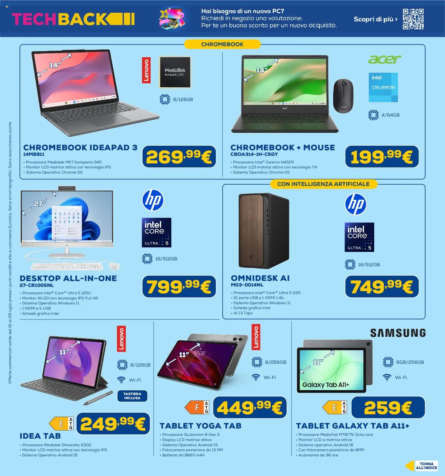 Volantino Euronics del 16/07/2026 | Pagina: 28 | Prodotti: Monitor, Tablet, Fotocamera, Samsung